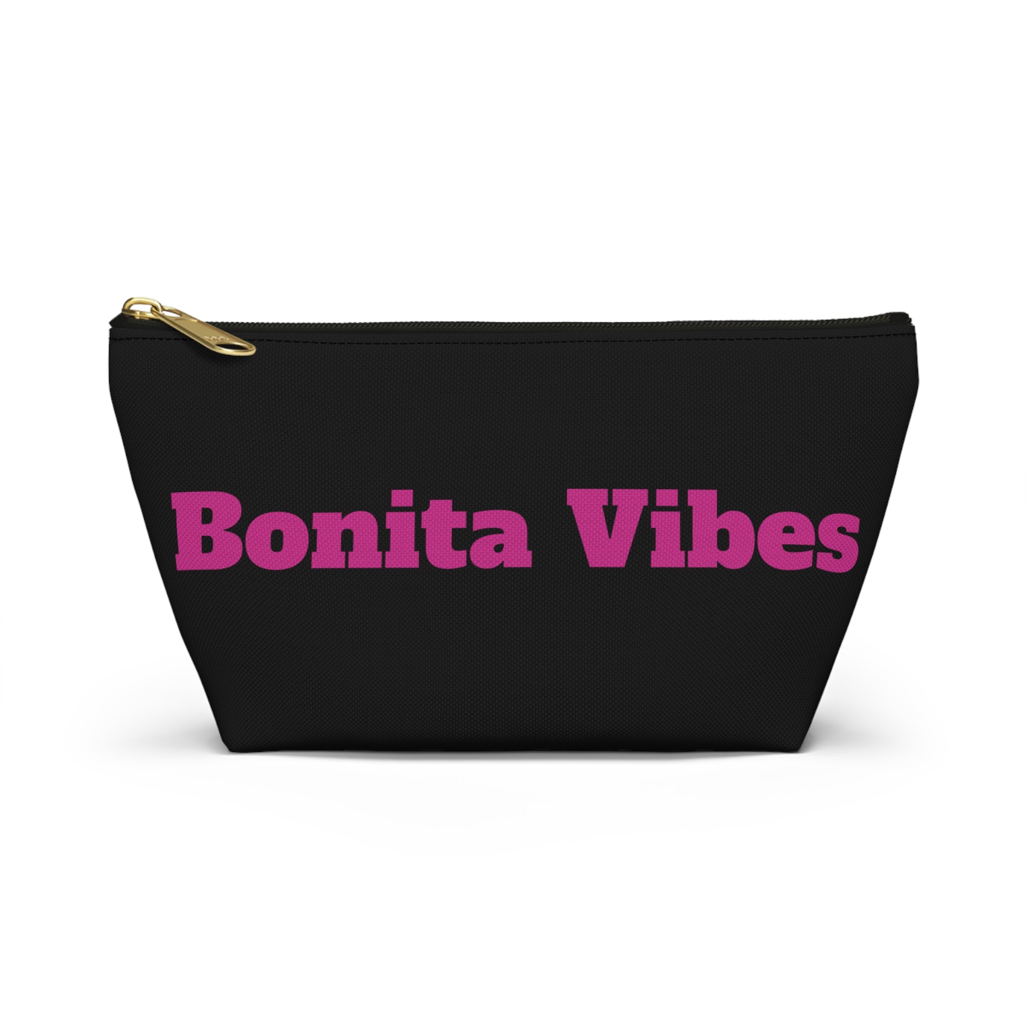 Bonita Vibes Black Accessory Pouch | Stylish Makeup Bag, Travel Pouch, Trendy Organizer, Fun Gift, Summer Essentials