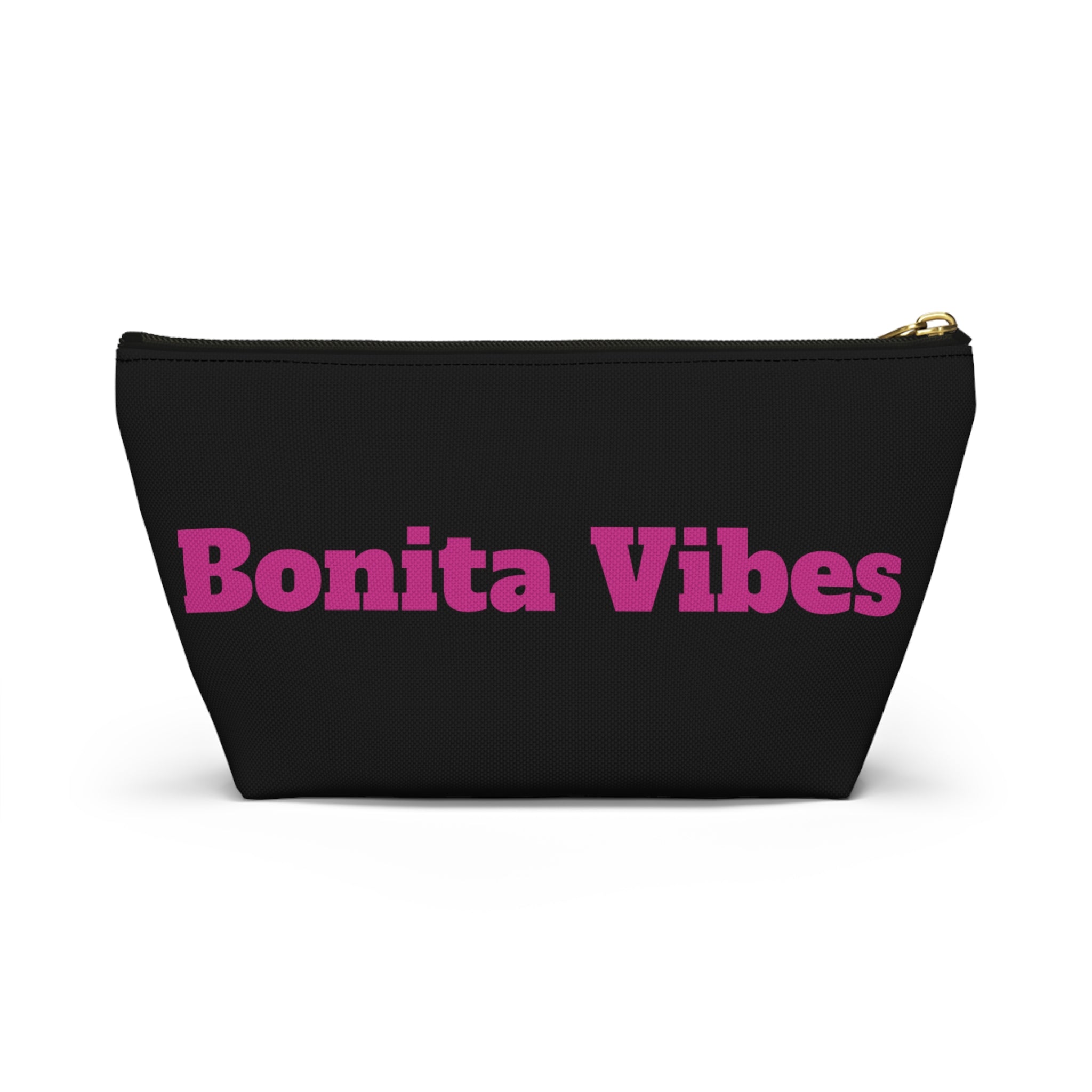 Bonita Vibes Black Accessory Pouch | Stylish Makeup Bag, Travel Pouch, Trendy Organizer, Fun Gift, Summer Essentials