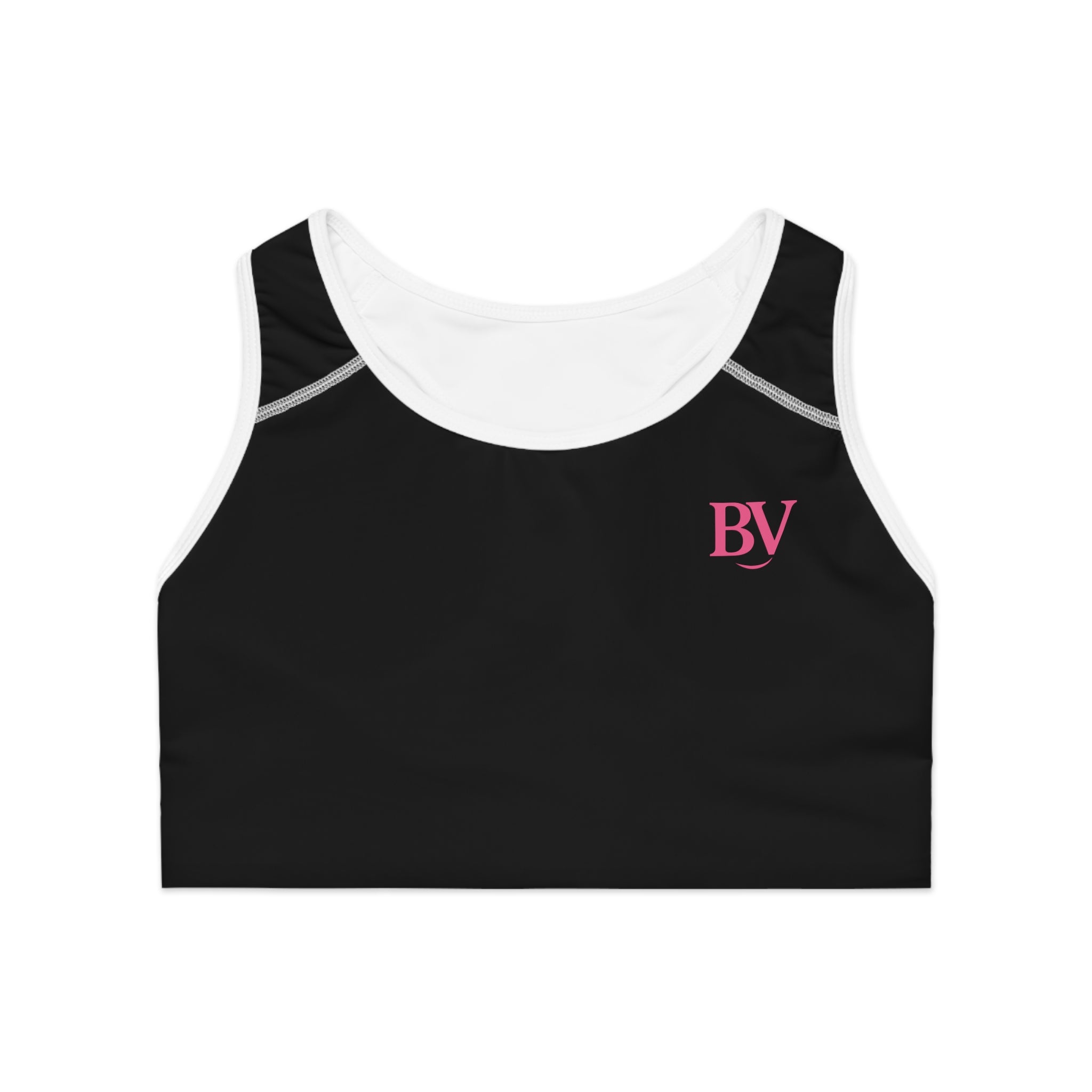 Bonita Vibes: BV Collection Stylish Black Sports Bra for Active Women, Comfortable Workout Wear, Fitness Gift, Travel Ready, Adjustable Athletic Top