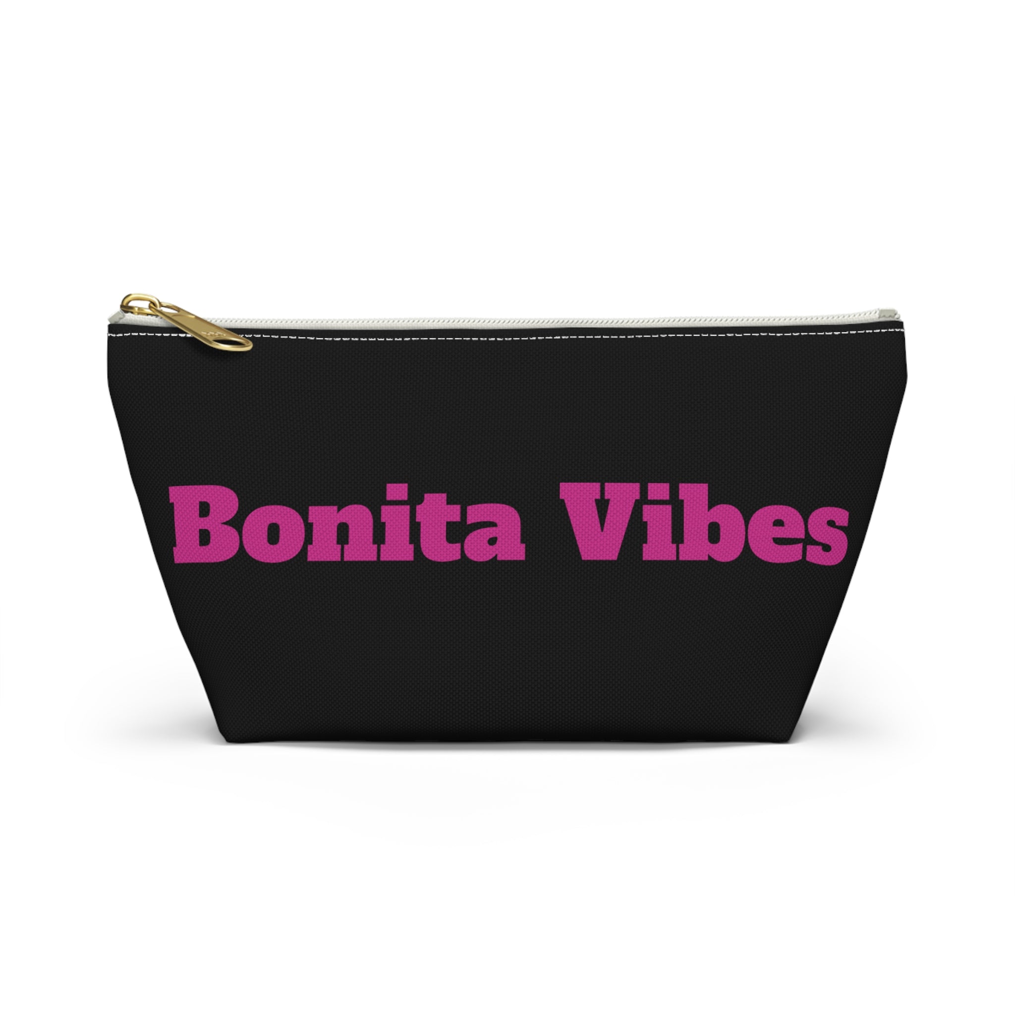 Bonita Vibes Black Accessory Pouch | Stylish Makeup Bag, Travel Pouch, Trendy Organizer, Fun Gift, Summer Essentials