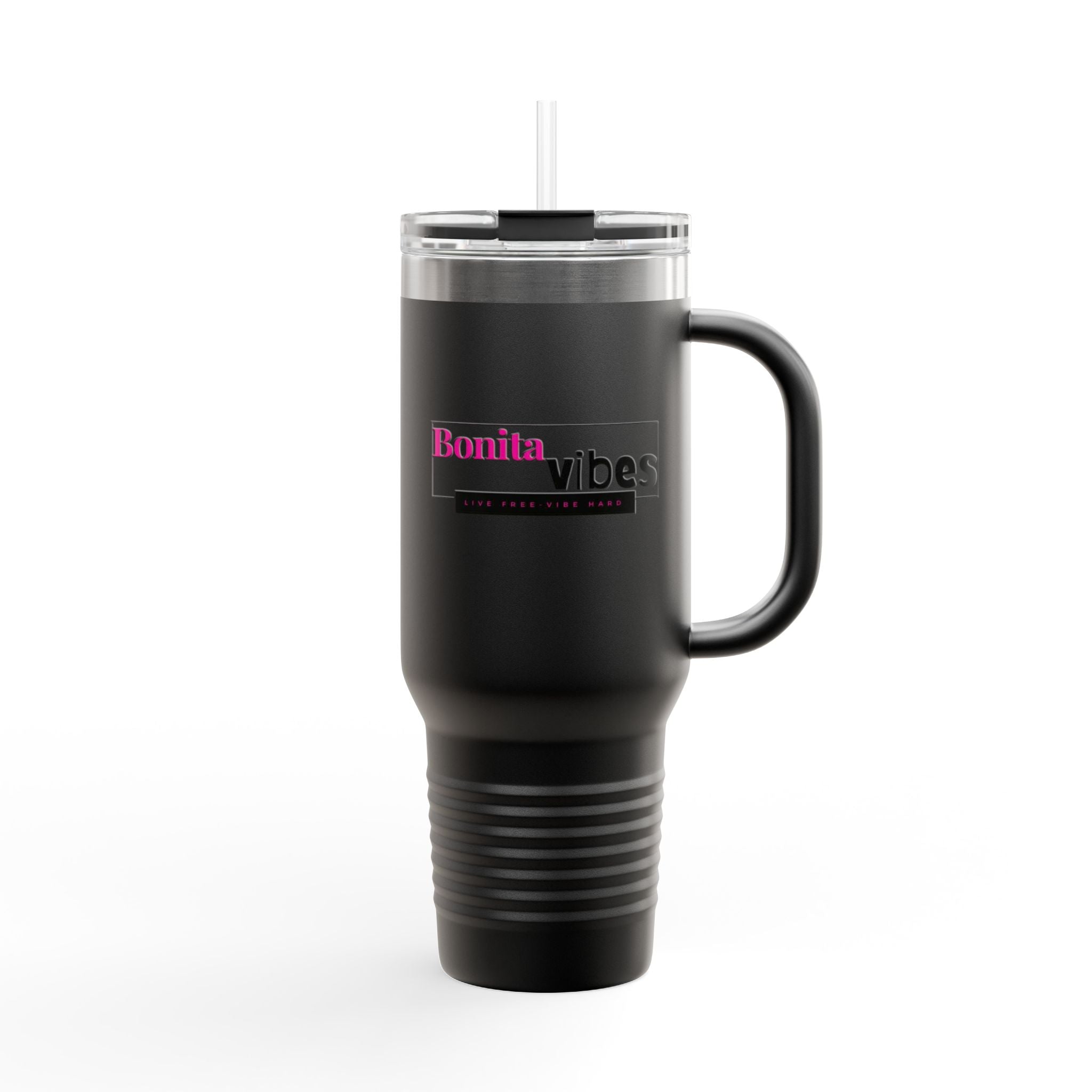 Bonita Vibes: VIBES UNLEASHED Stylish Travel Mug, 40oz - Perfect for Coffee Lovers, Gift for Her, Summer Picnics, On-the-Go Hydration, Personalized Travel Cup