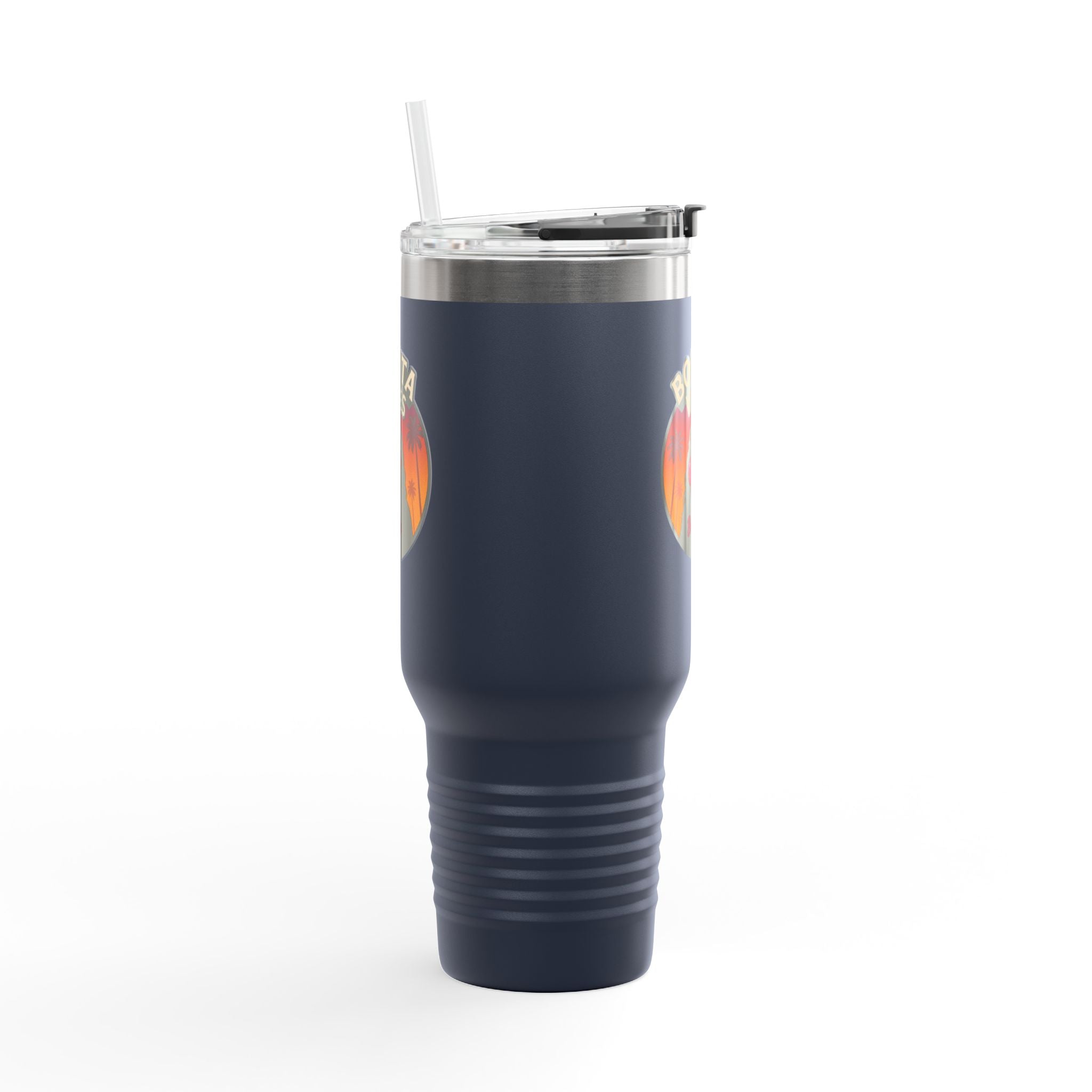 Bonita Vibes: Sunset Sway Insulated Travel Mug, 40oz | Perfect for Beach Lovers, Summer Travels, Tropical Themes, Outdoor Adventures, Gifts