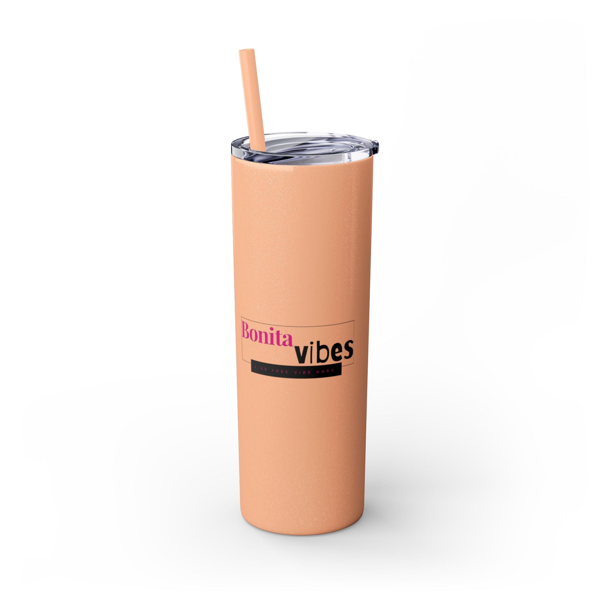 Bonita Vibes: VIBES UNLEASHED Stylish Skinny Tumbler, Perfect for Daily Hydration, Gifts, Home Office, Travel Mug, Summer Fun, Eco-Friendly Drinkware