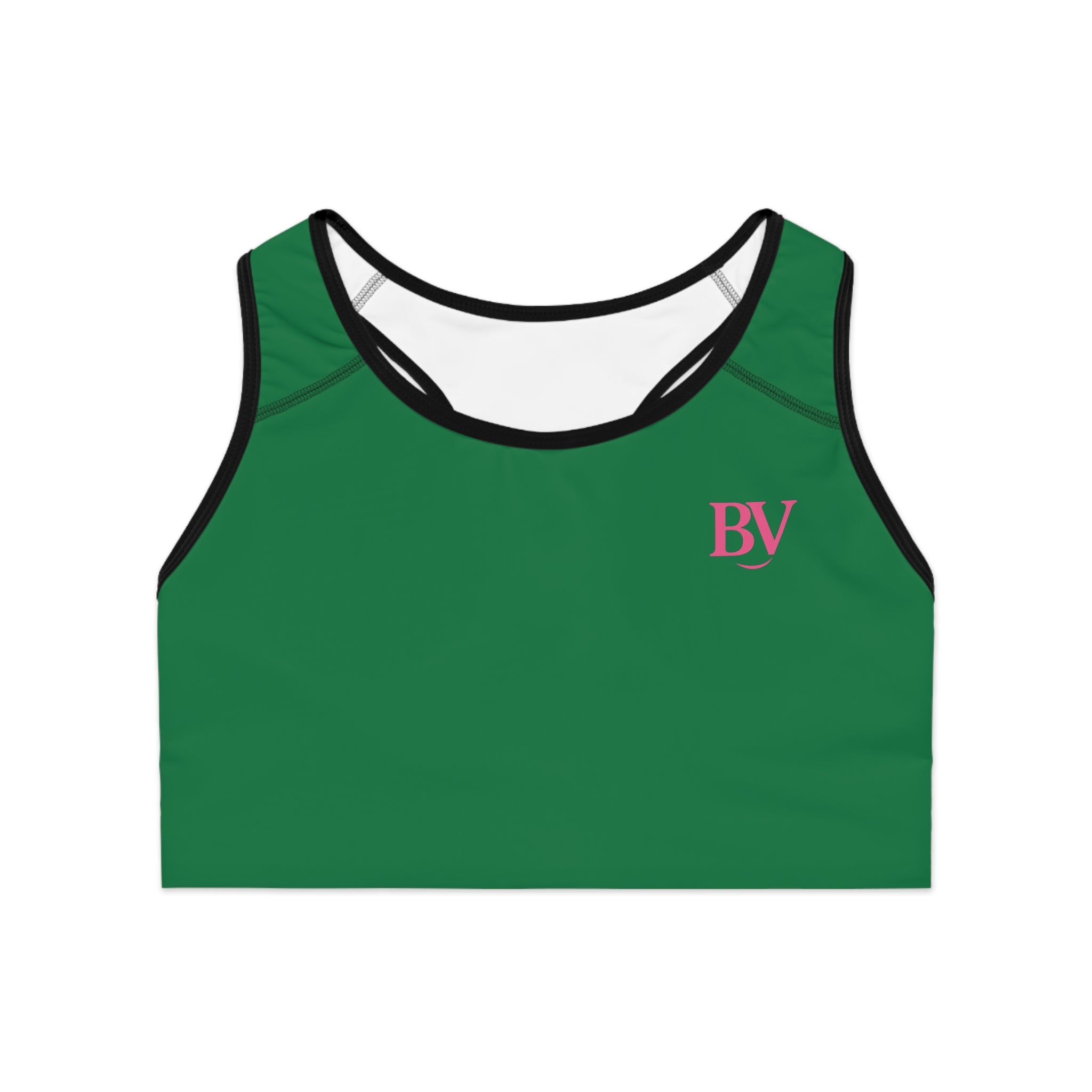 Bonita Vibes: BV Collection Stylish Dark Green Sports Bra for Active Women, Comfortable Workout Wear, Fitness Gift, Travel Ready, Adjustable Athletic Top