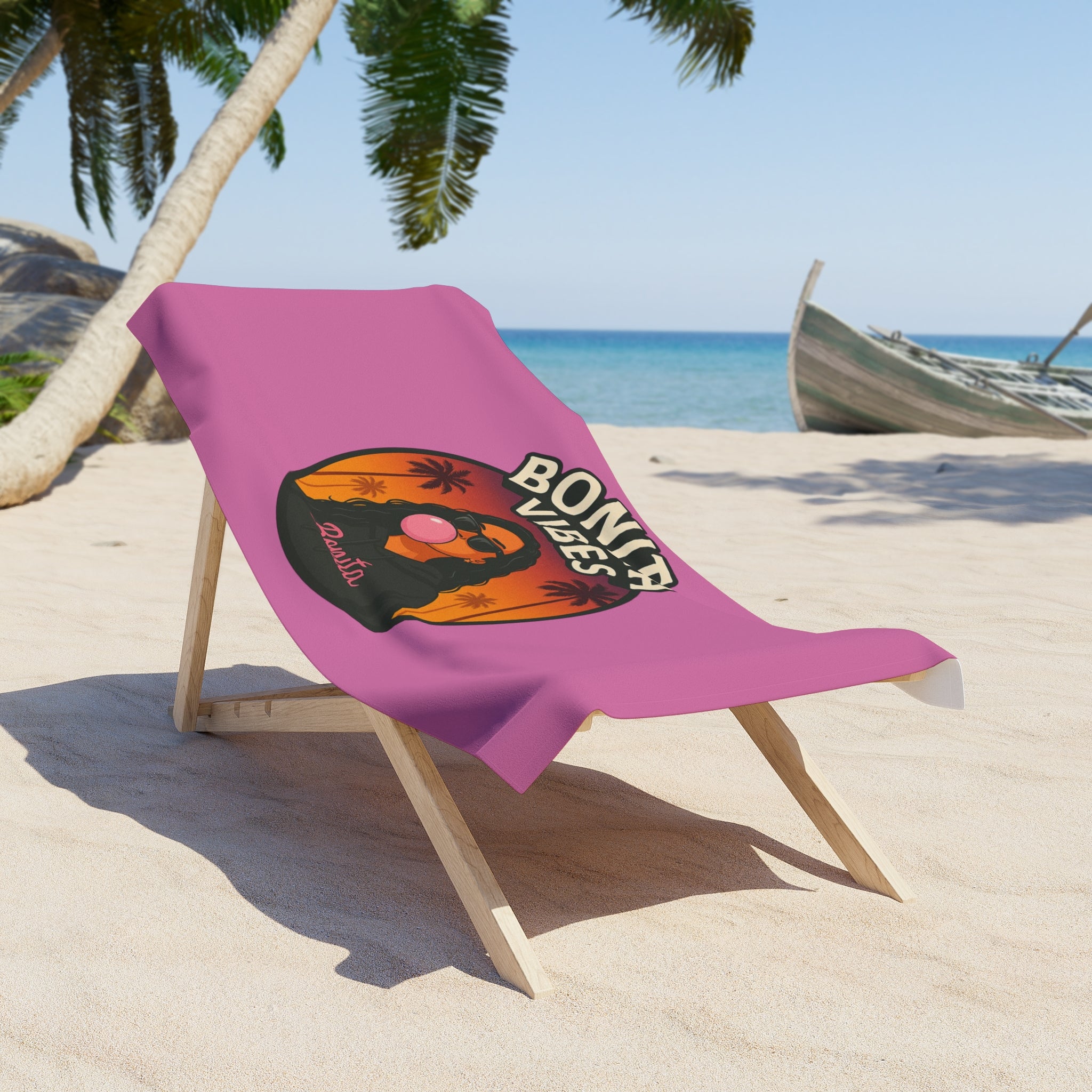 Bonita Vibes: Sunset Sway Beach Towel, Tropical Towel for Summer, Poolside Accessory, Gift for Beach Lovers, Vacation Essential