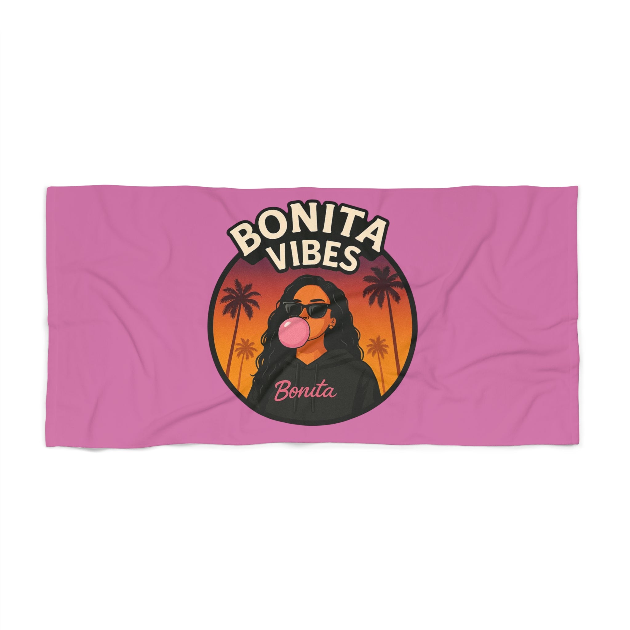 Bonita Vibes: Sunset Sway Beach Towel, Tropical Towel for Summer, Poolside Accessory, Gift for Beach Lovers, Vacation Essential
