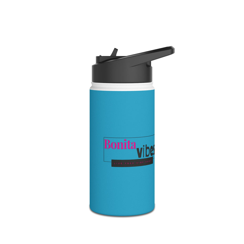 Bonita Vibes: VIBES UNLEASHED Stainless Steel Turquoise Water Bottle - Motivational Drink Container for Fitness, Travel, and Gifting, Eco-Friendly Hydration Vessel, [...]