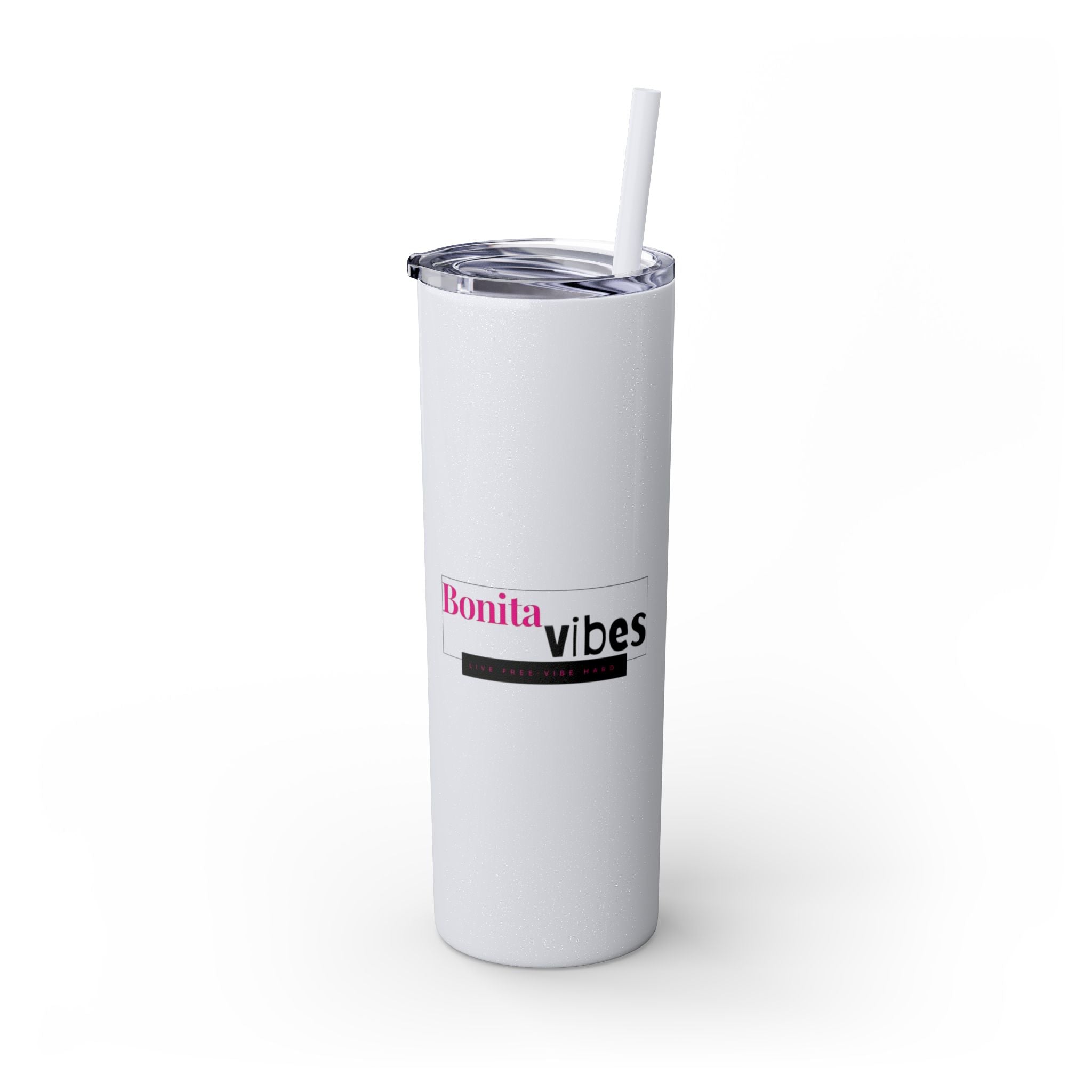 Bonita Vibes: VIBES UNLEASHED Stylish Skinny Tumbler, Perfect for Daily Hydration, Gifts, Home Office, Travel Mug, Summer Fun, Eco-Friendly Drinkware