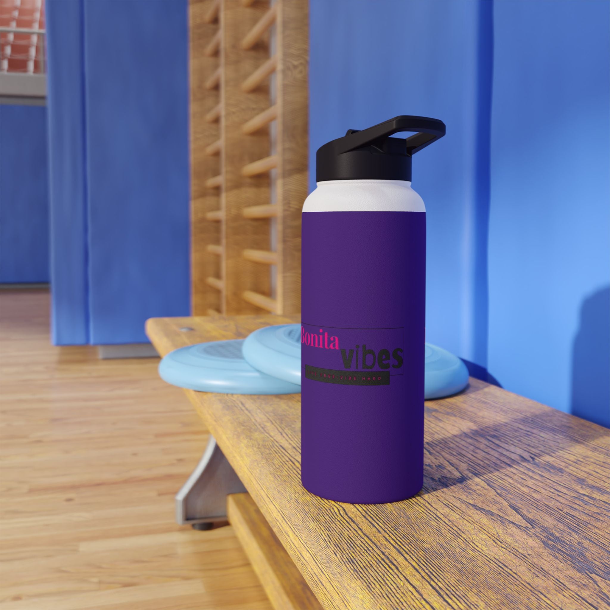 Bonita Vibes: VIBES UNLEASHED Stainless Steel Dark Purple Water Bottle - Motivational Drink Container for Fitness, Travel, and Gifting, Eco-Friendly Hydration Vessel, [...]