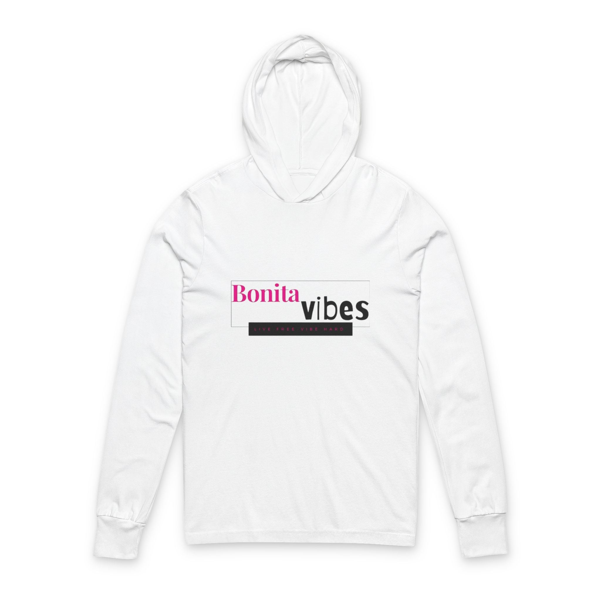 Bonita Vibes: VIBES UNLEASHED Hoodie | Stylish Long Sleeve Tee, Casual Wear, Beach Cover-Up, Gift, Everyday Comfort