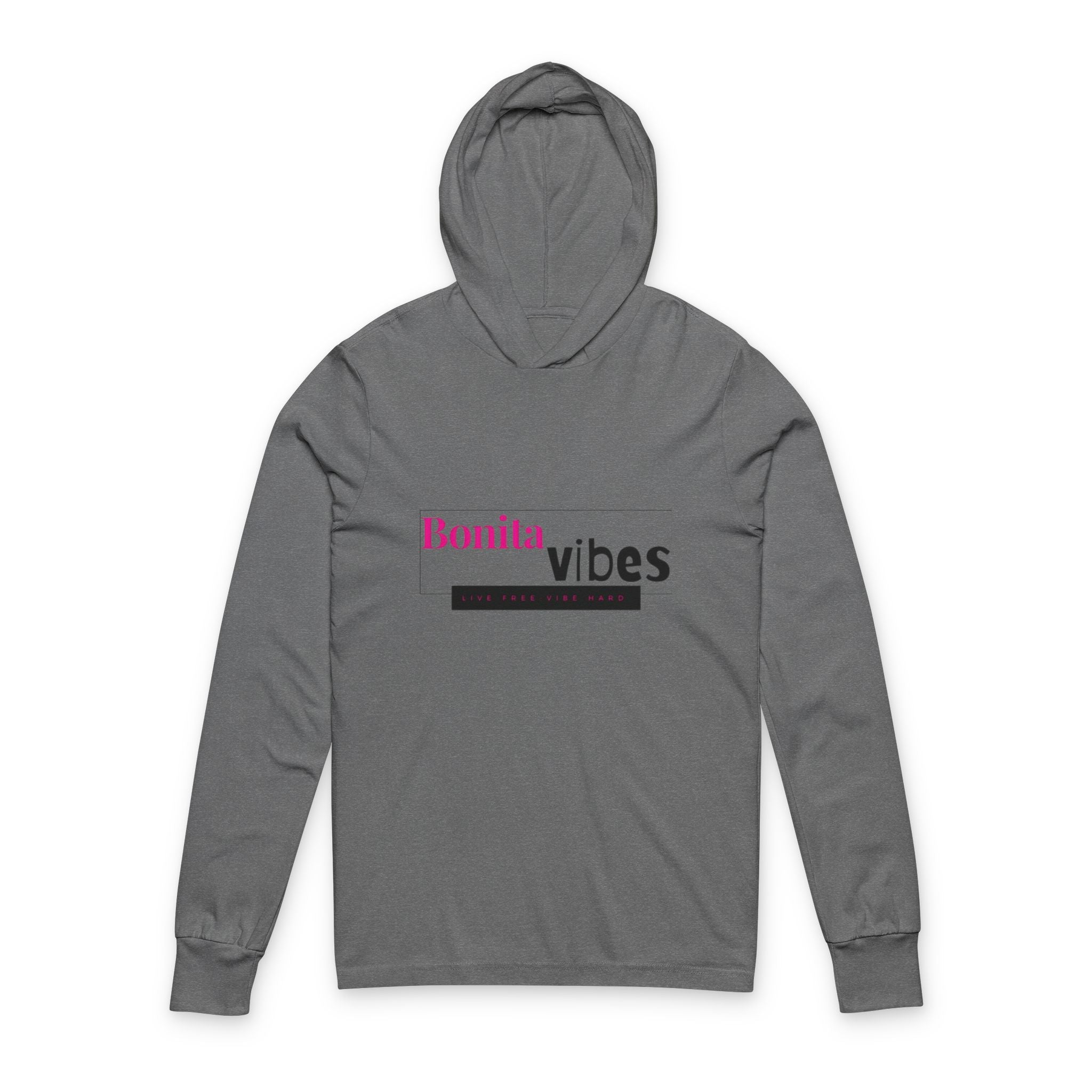Bonita Vibes: VIBES UNLEASHED Hoodie | Stylish Long Sleeve Tee, Casual Wear, Beach Cover-Up, Gift, Everyday Comfort