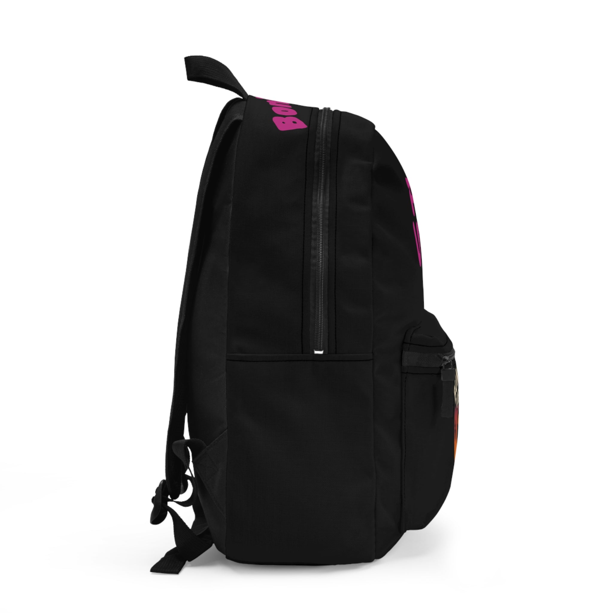 Bonita Vibes: Sunset Sway Pink Vibes Black Backpack