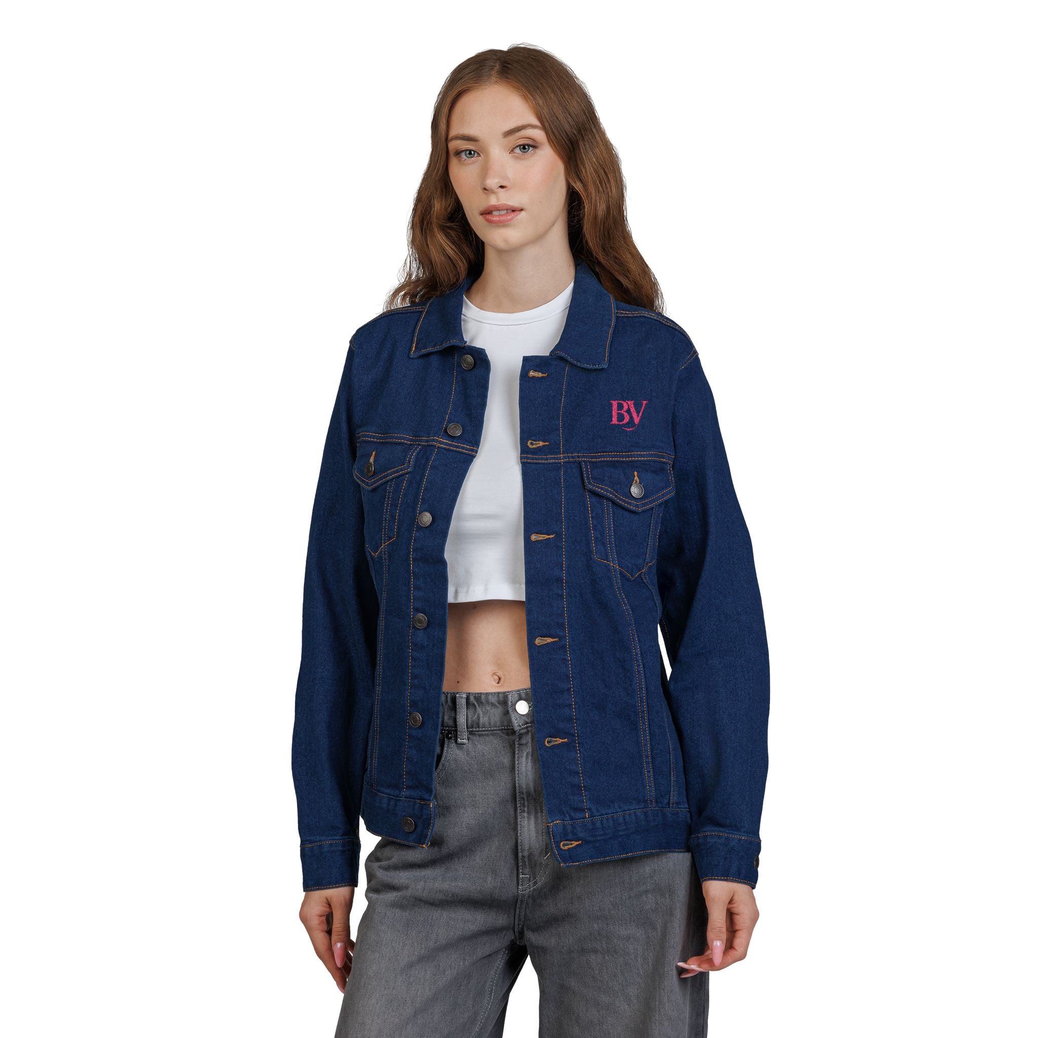 Bonita Vibes: BV Collection Fashion Style Denim Jacket, Unique Gift for Her, Casual Wear, Street Style, Perfect for Fall and Spring