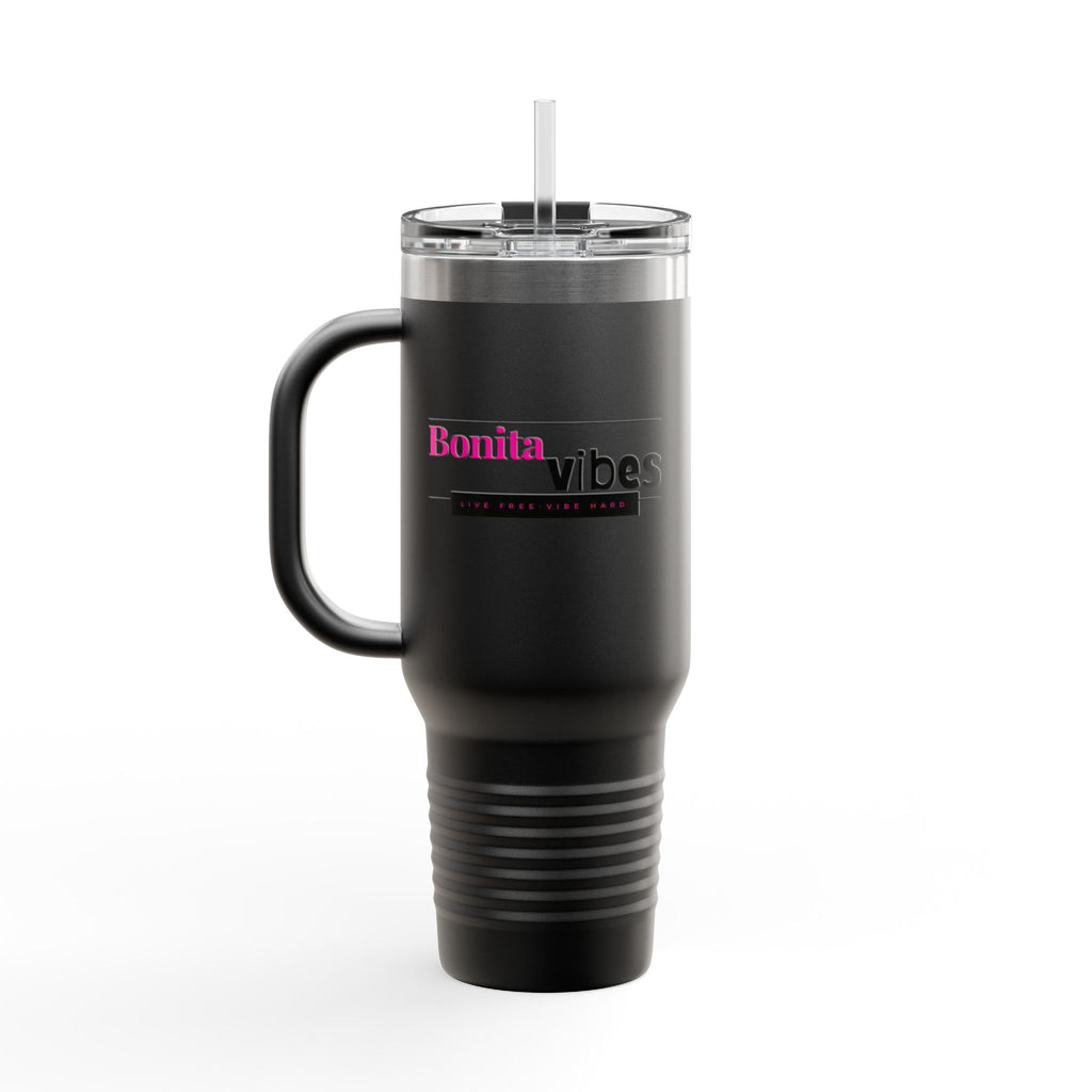 Bonita Vibes: VIBES UNLEASHED Stylish Travel Mug, 40oz - Perfect for Coffee Lovers, Gift for Her, Summer Picnics, On-the-Go Hydration, Personalized Travel Cup