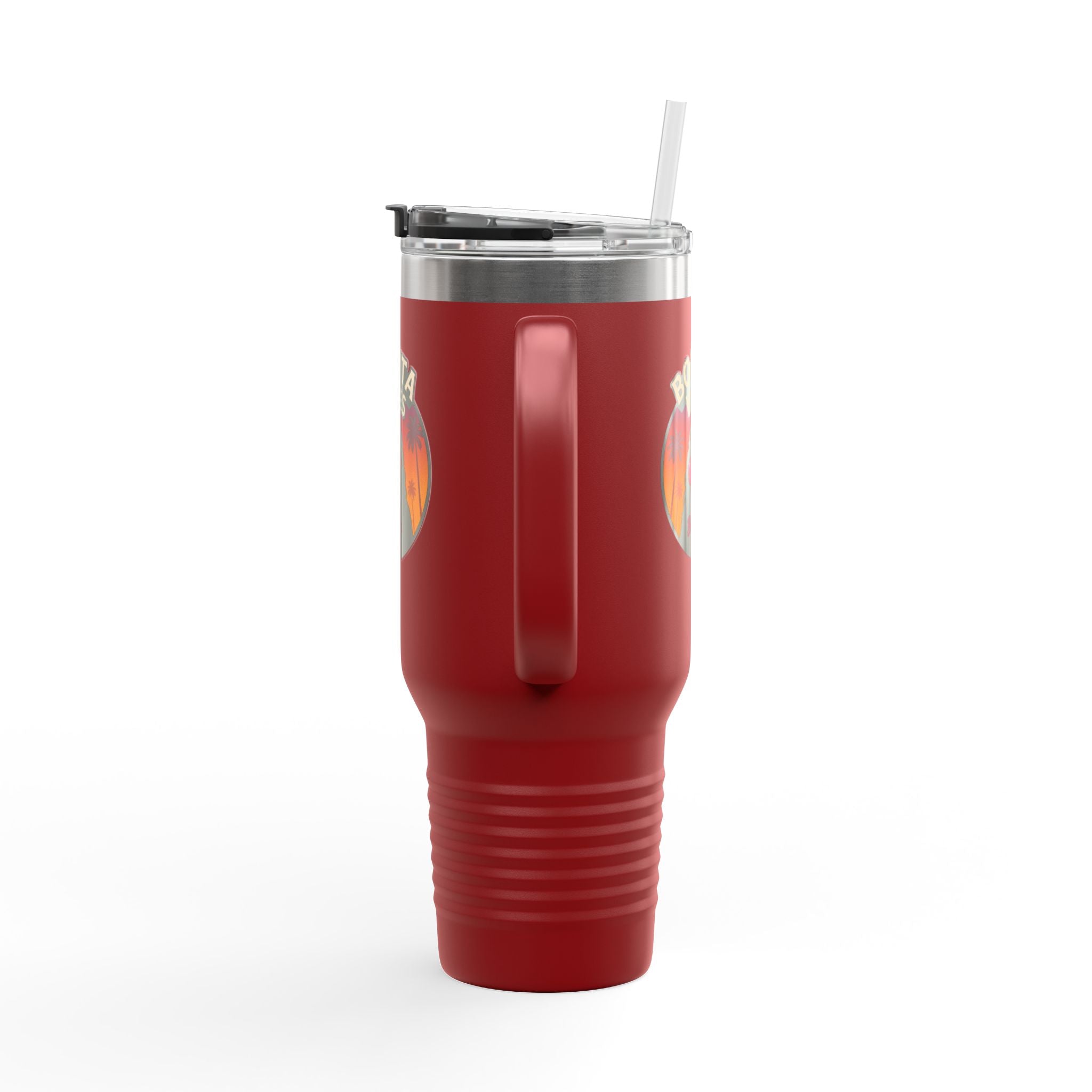 Bonita Vibes: Sunset Sway Insulated Travel Mug, 40oz | Perfect for Beach Lovers, Summer Travels, Tropical Themes, Outdoor Adventures, Gifts