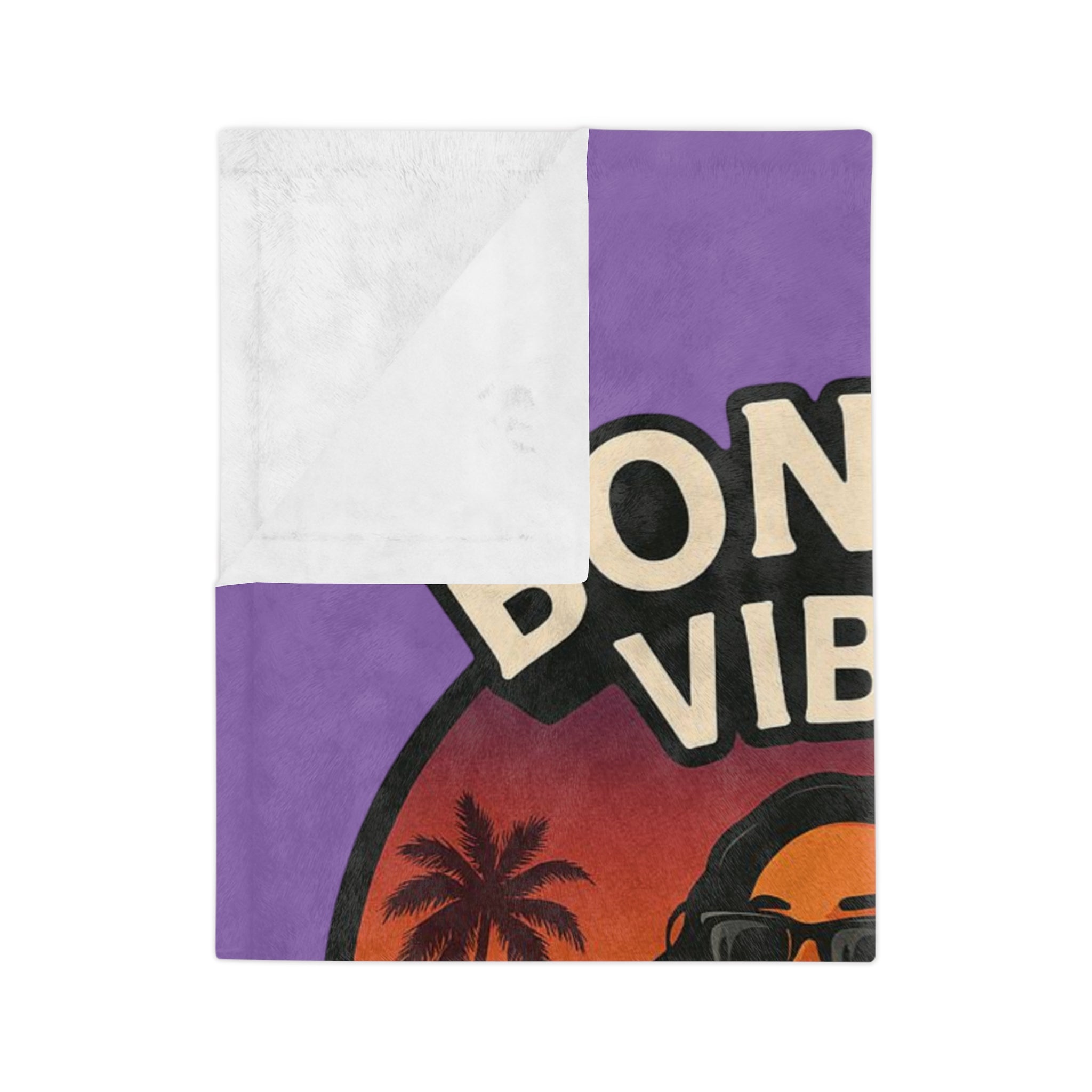 Bonita Vibes: Sunset Sway Purple Blanket, Cozy Velveteen Throw, Bohemian Home Decor, Gift for Her, Summer Vibes Decor, Pink Bubblegum Design