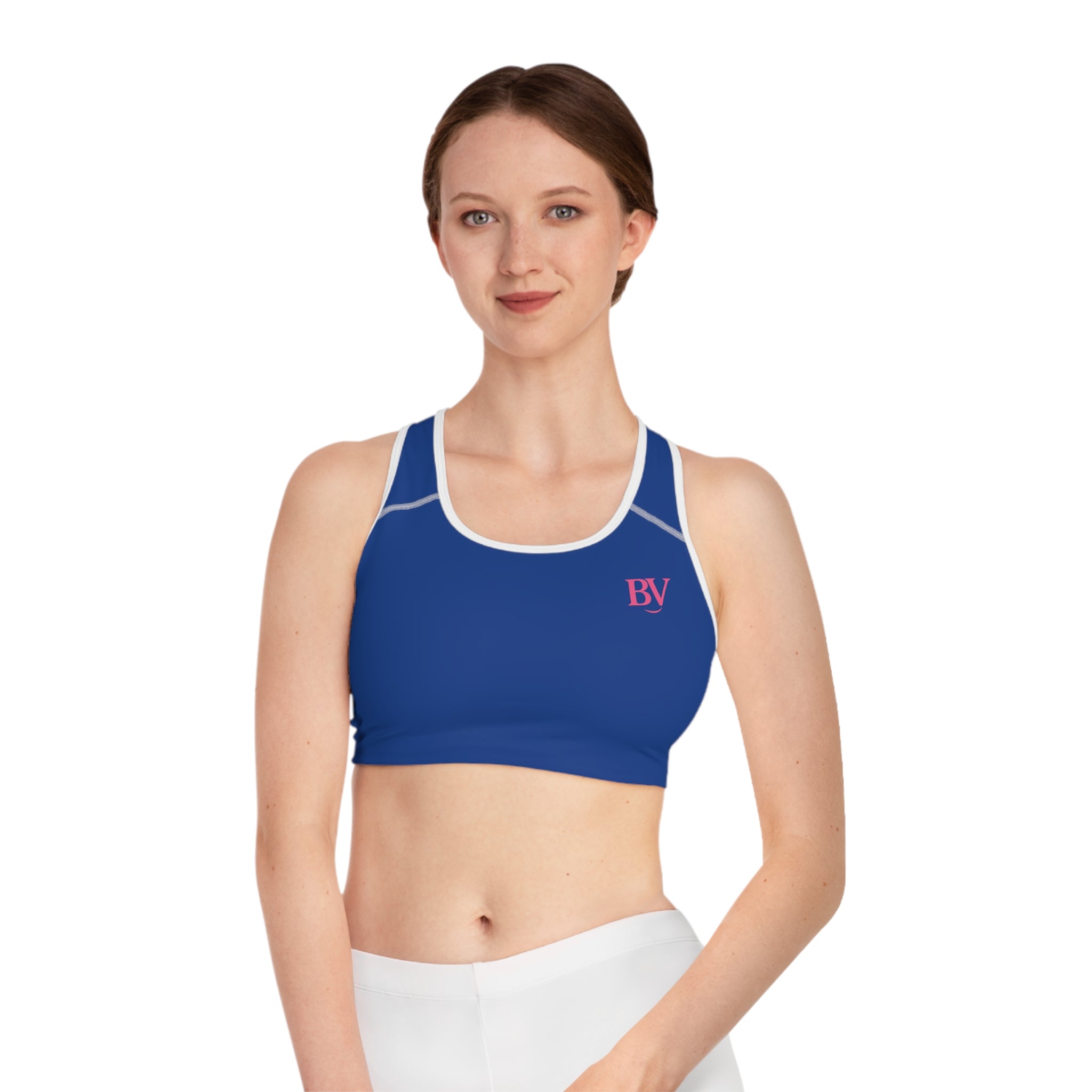 Bonita Vibes: BV Collection Stylish Blue Sports Bra for Active Women, Comfortable Workout Wear, Fitness Gift, Travel Ready, Adjustable Athletic Top