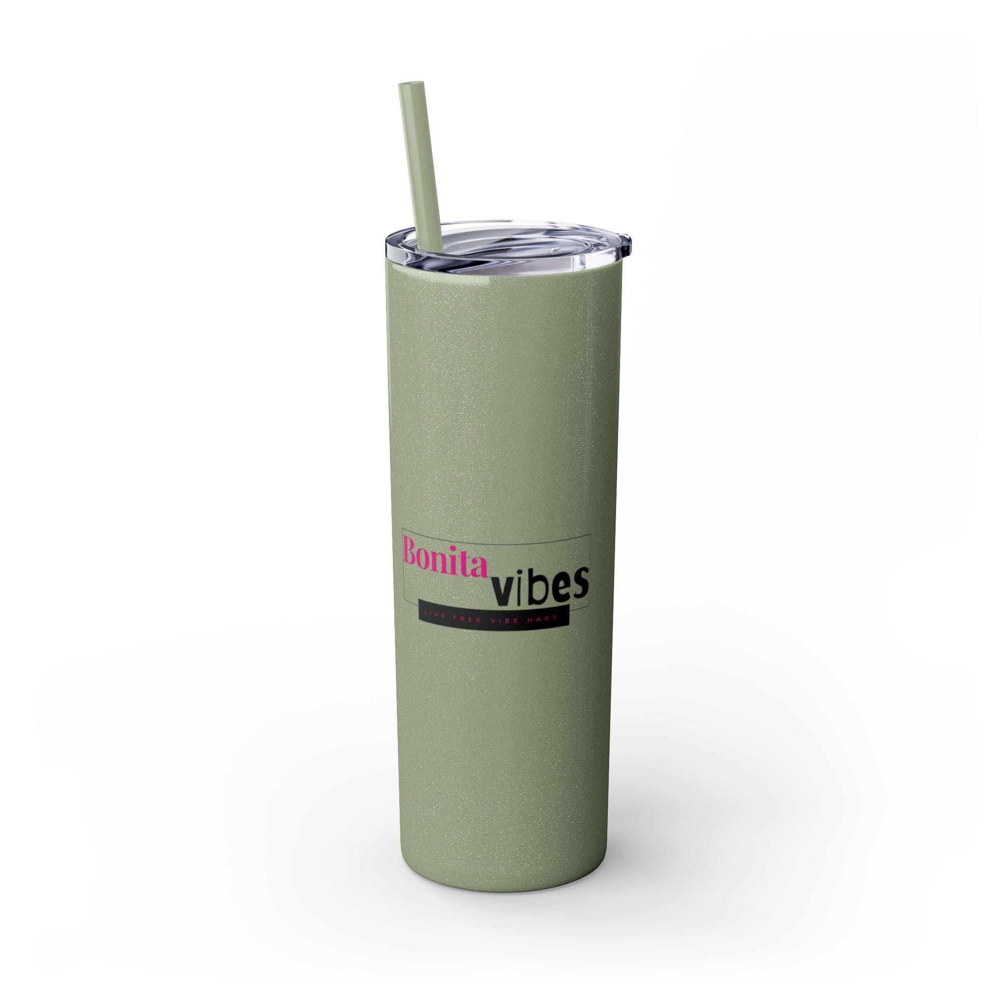 Bonita Vibes: VIBES UNLEASHED Stylish Skinny Tumbler, Perfect for Daily Hydration, Gifts, Home Office, Travel Mug, Summer Fun, Eco-Friendly Drinkware