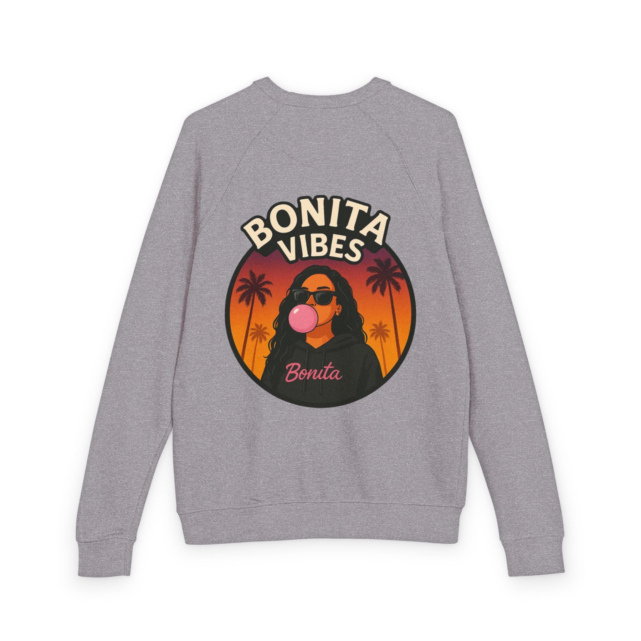 Bonita Vibes: Sunset Sway Crewneck Sweatshirt - Cozy Casual Wear, Gift for Her, Trendy Fashion, Summer Vibes, Graphic Sweater