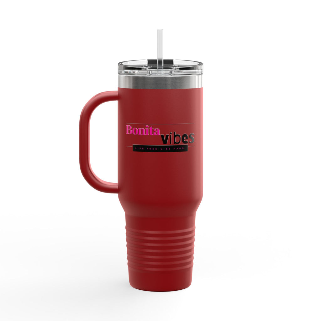 Bonita Vibes: VIBES UNLEASHED Stylish Travel Mug, 40oz - Perfect for Coffee Lovers, Gift for Her, Summer Picnics, On-the-Go Hydration, Personalized Travel Cup