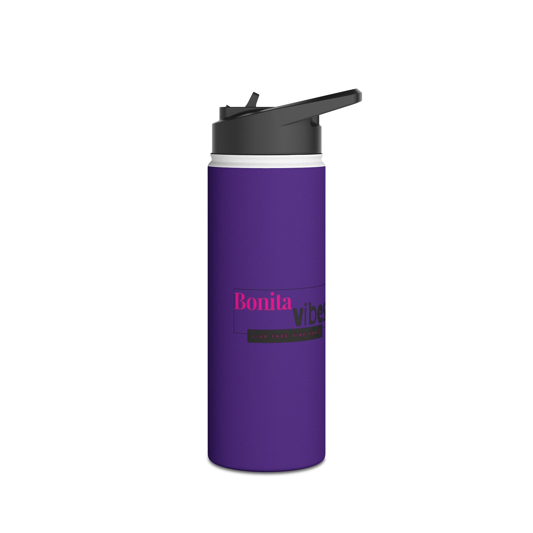 Bonita Vibes: VIBES UNLEASHED Stainless Steel Dark Purple Water Bottle - Motivational Drink Container for Fitness, Travel, and Gifting, Eco-Friendly Hydration Vessel, [...]