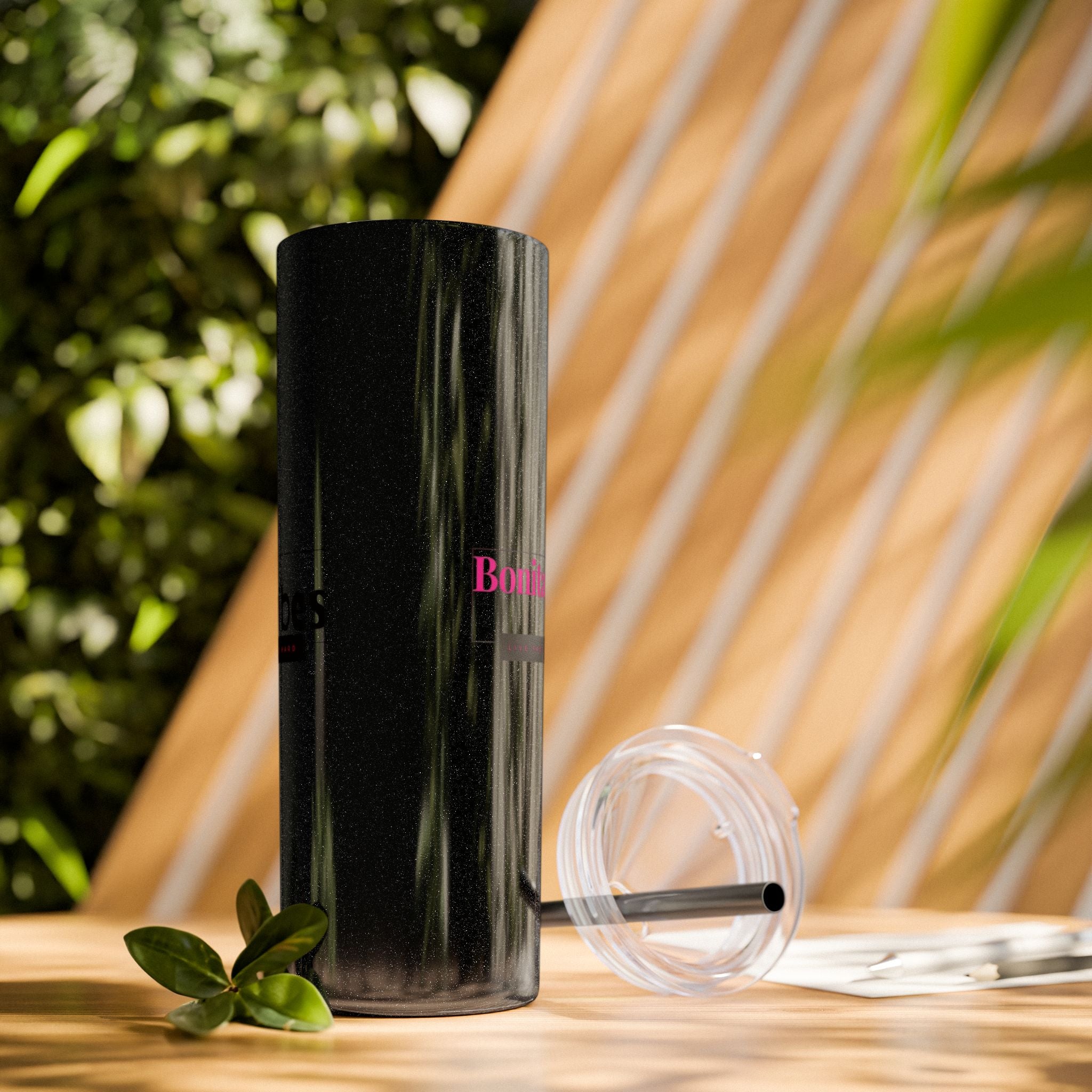 Bonita Vibes: VIBES UNLEASHED Stylish Skinny Tumbler, Perfect for Daily Hydration, Gifts, Home Office, Travel Mug, Summer Fun, Eco-Friendly Drinkware