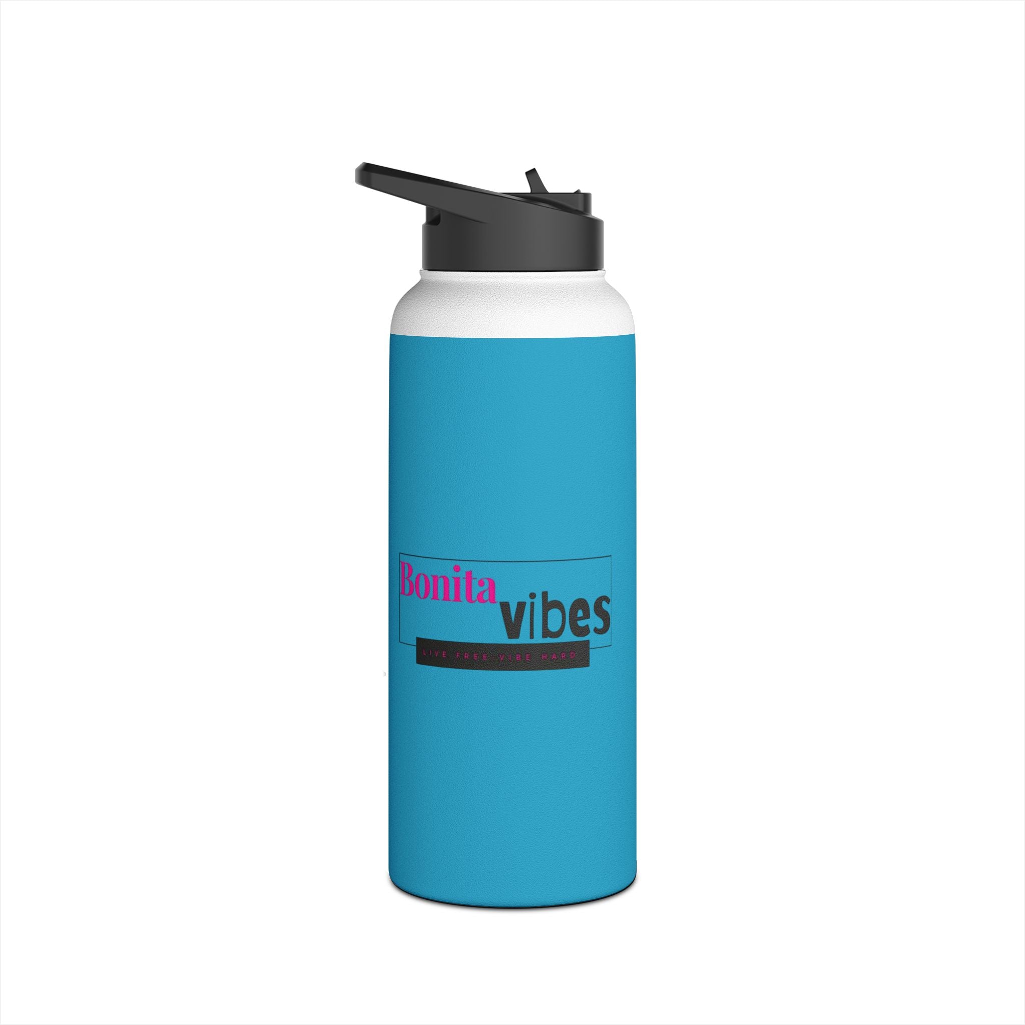 Bonita Vibes: VIBES UNLEASHED Stainless Steel Turquoise Water Bottle - Motivational Drink Container for Fitness, Travel, and Gifting, Eco-Friendly Hydration Vessel, [...]