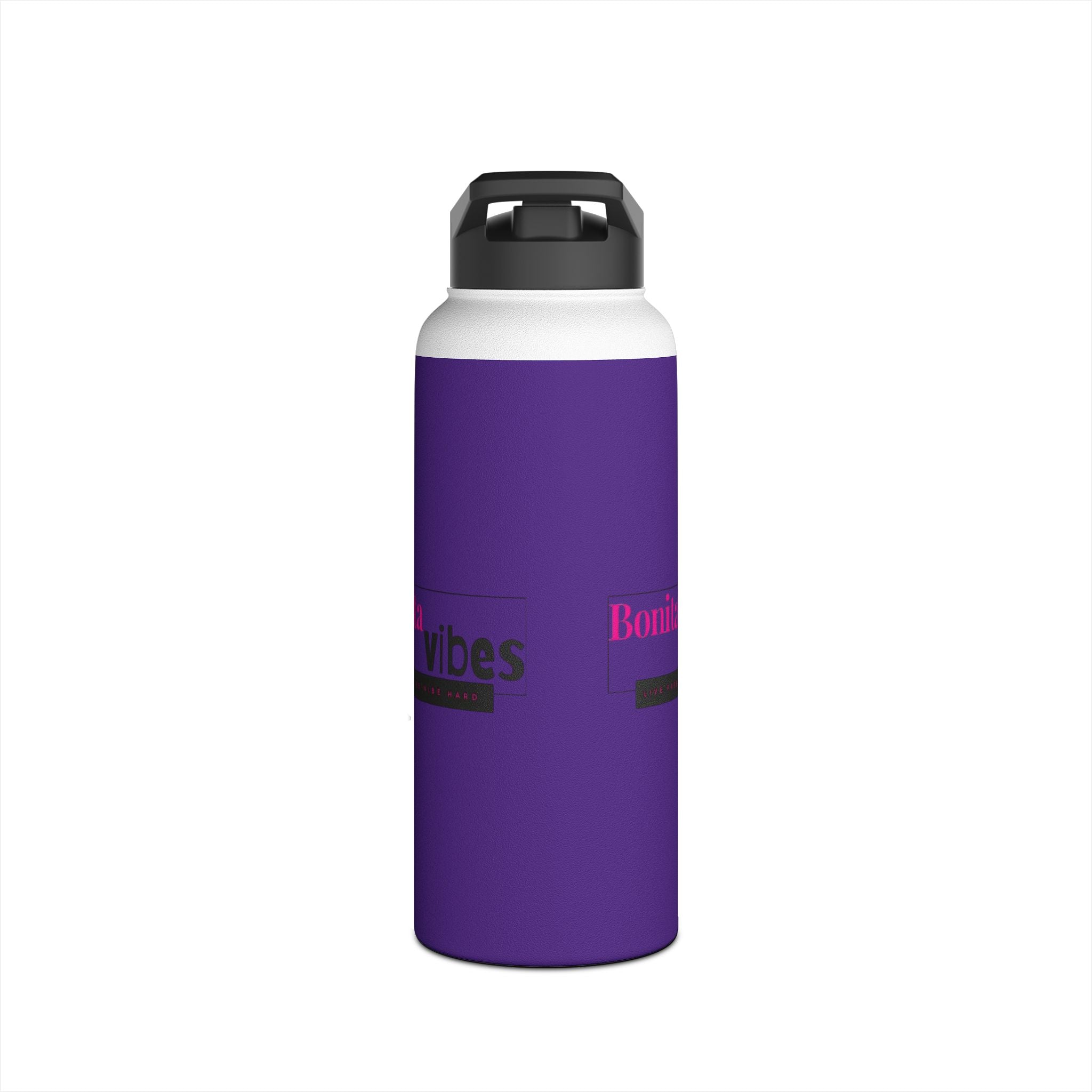 Bonita Vibes: VIBES UNLEASHED Stainless Steel Dark Purple Water Bottle - Motivational Drink Container for Fitness, Travel, and Gifting, Eco-Friendly Hydration Vessel, [...]
