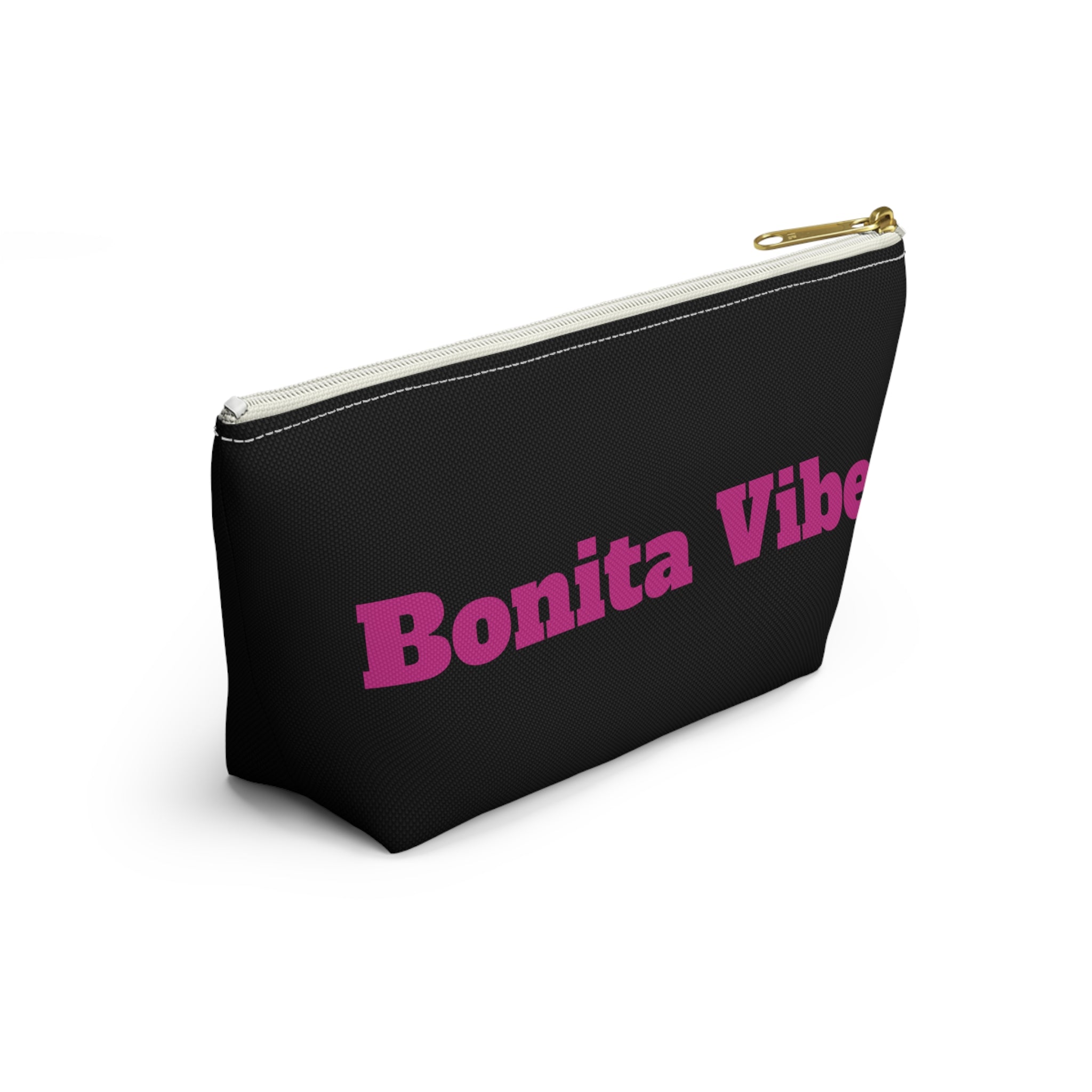 Bonita Vibes Black Accessory Pouch | Stylish Makeup Bag, Travel Pouch, Trendy Organizer, Fun Gift, Summer Essentials