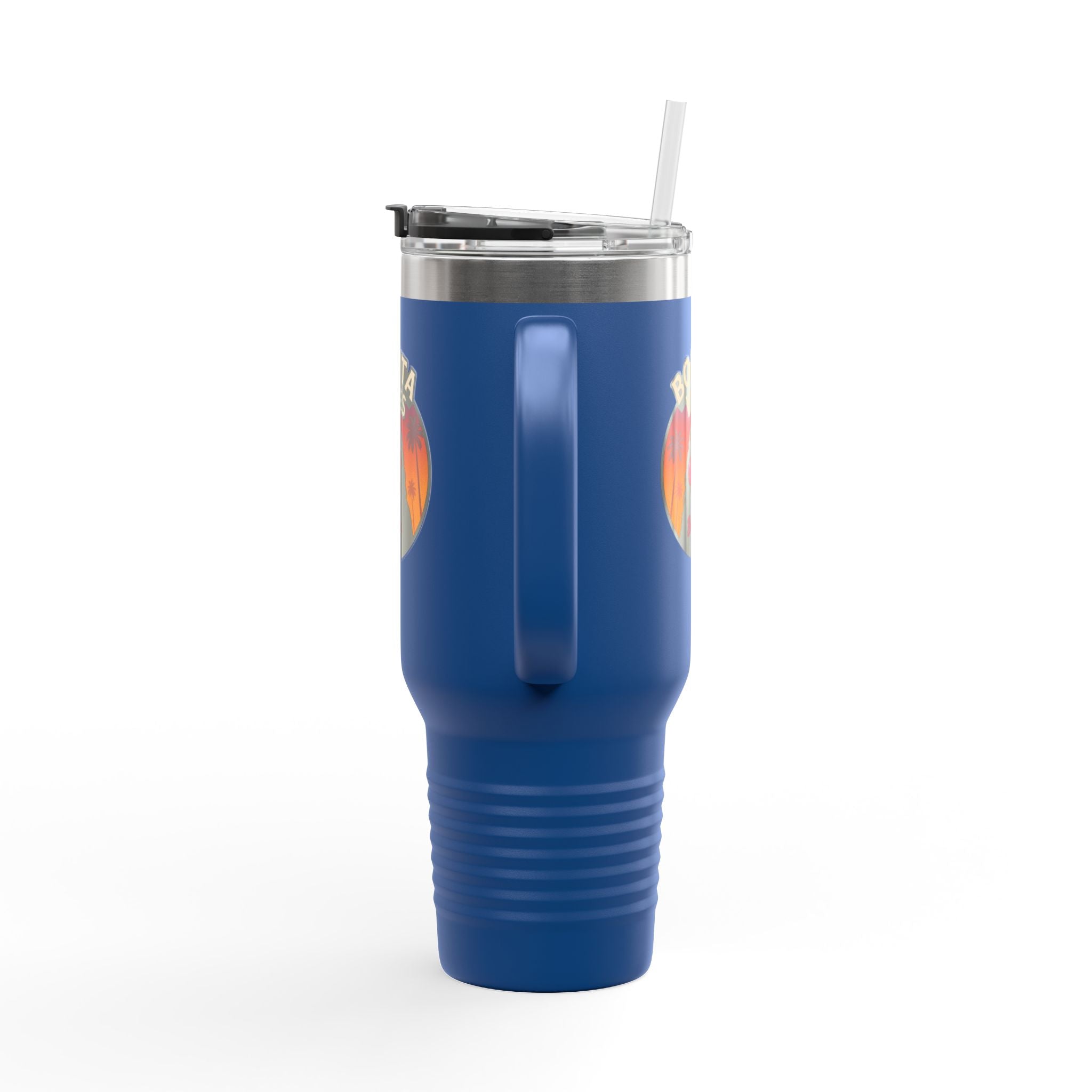 Bonita Vibes: Sunset Sway Insulated Travel Mug, 40oz | Perfect for Beach Lovers, Summer Travels, Tropical Themes, Outdoor Adventures, Gifts