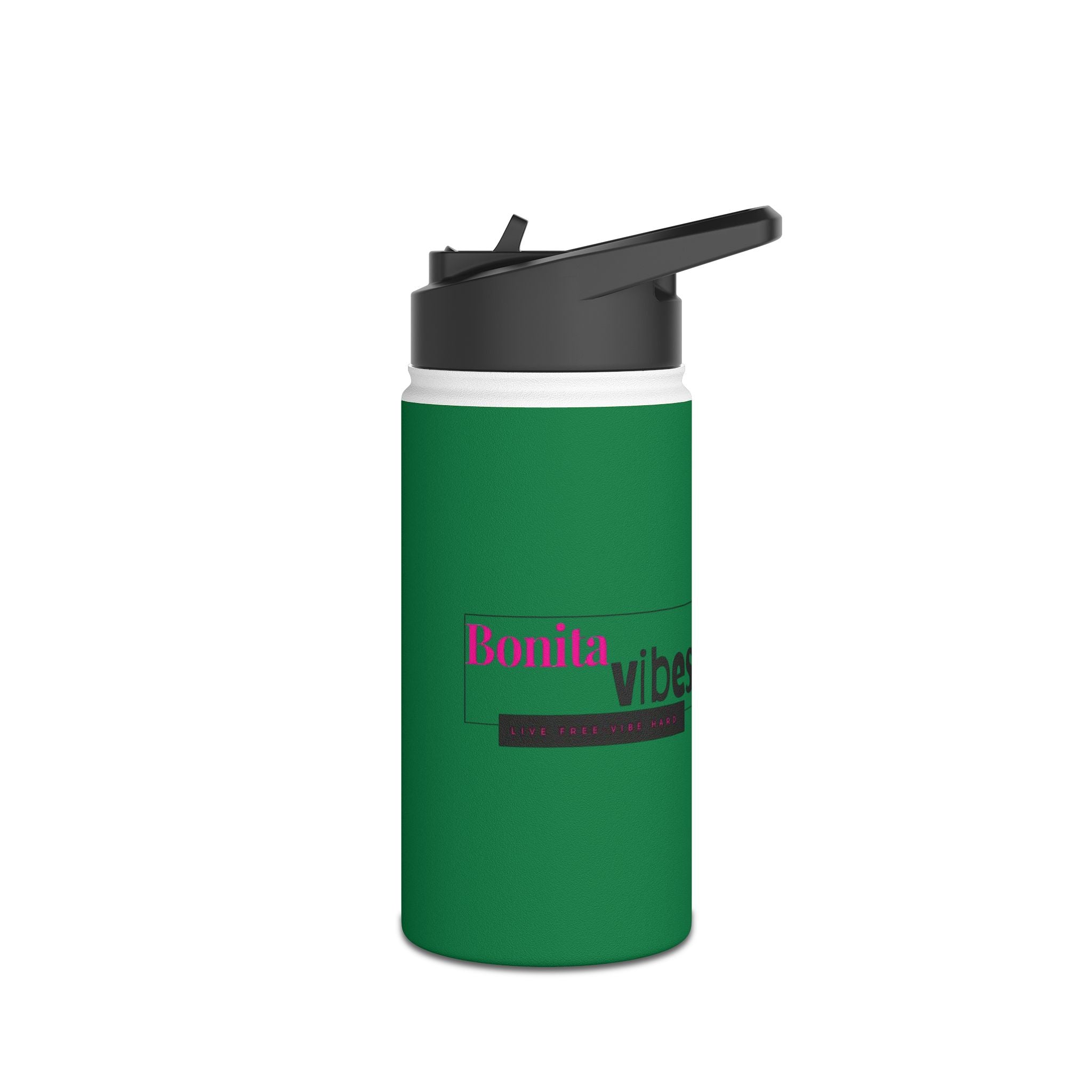 Bonita Vibes: VIBES UNLEASHED Stainless Steel Dark Green Water Bottle - Motivational Drink Container for Fitness, Travel, and Gifting, Eco-Friendly Hydration Vessel, [...]