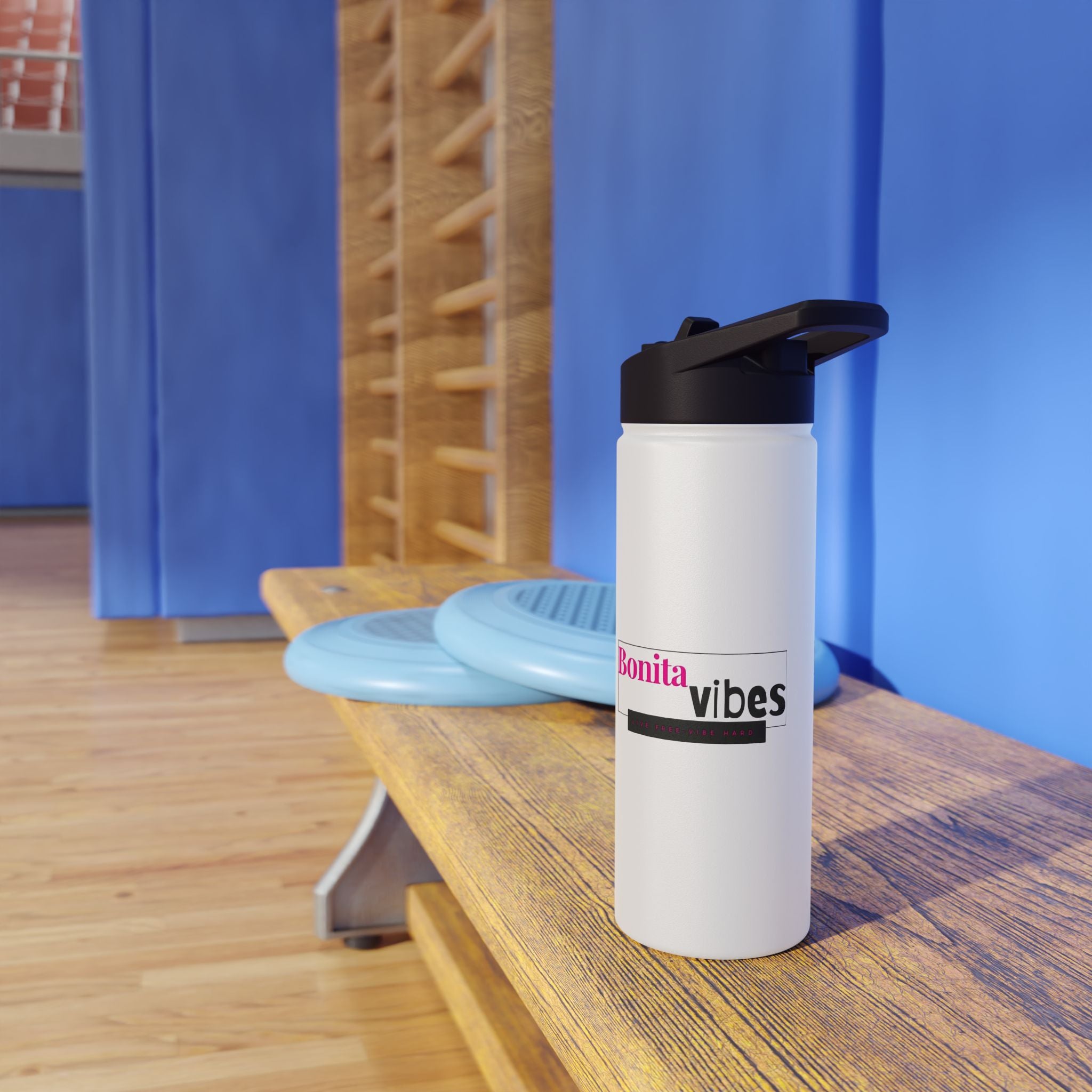 Bonita Vibes: VIBES UNLEASHED Stainless Steel White Water Bottle - Motivational Drink Container for Fitness, Travel, and Gifting, Eco-Friendly Hydration Vessel, [...]