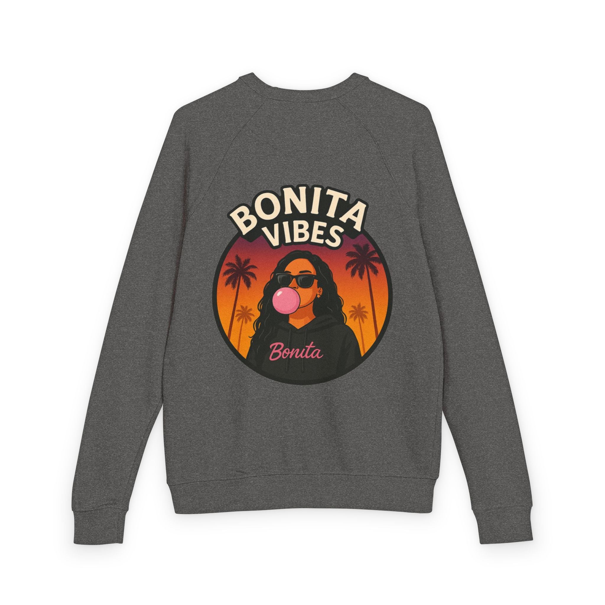 Bonita Vibes: Sunset Sway Crewneck Sweatshirt - Cozy Casual Wear, Gift for Her, Trendy Fashion, Summer Vibes, Graphic Sweater