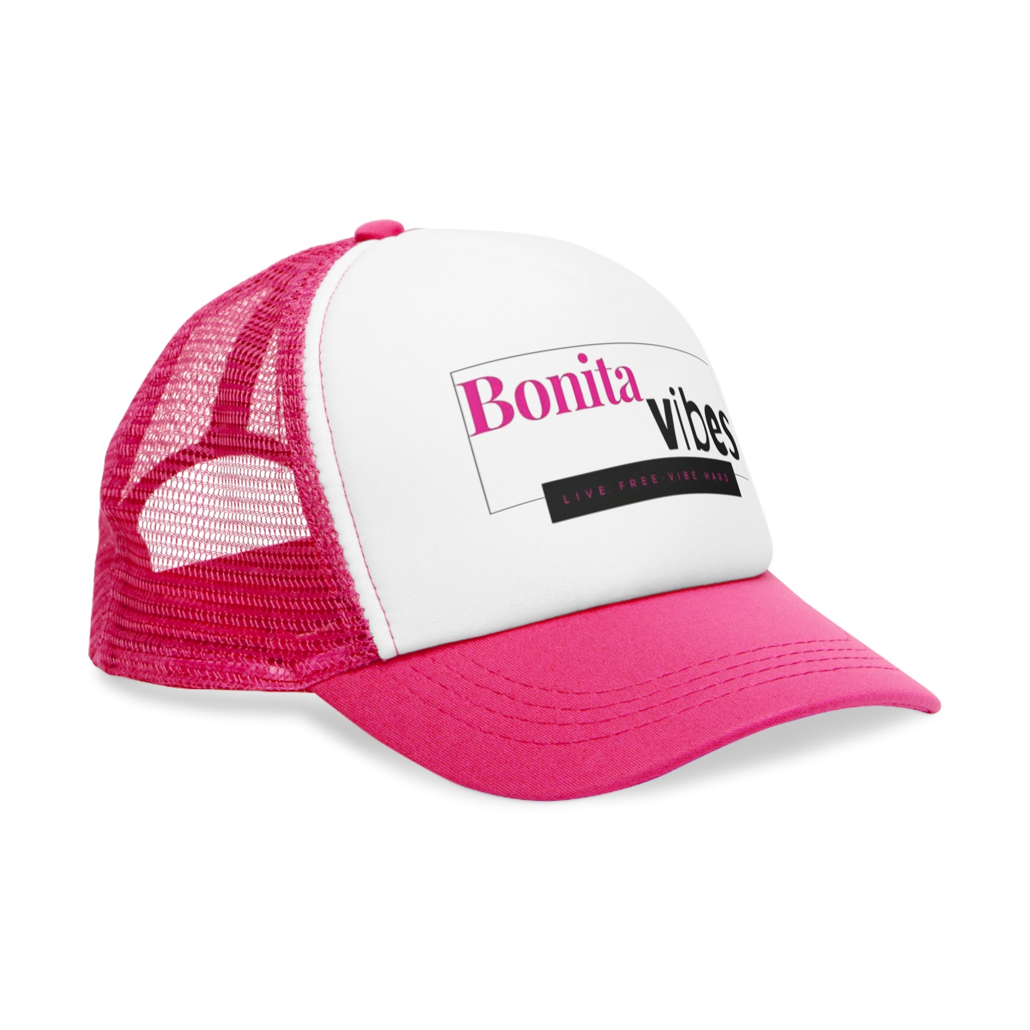 Bonita Vibes: VIBES UNLEASHED Mesh Cap - Trendy Snapback Hat, Perfect for Summer Festivals, Casual Outfits, Outdoor Activities, and Gift for Friends