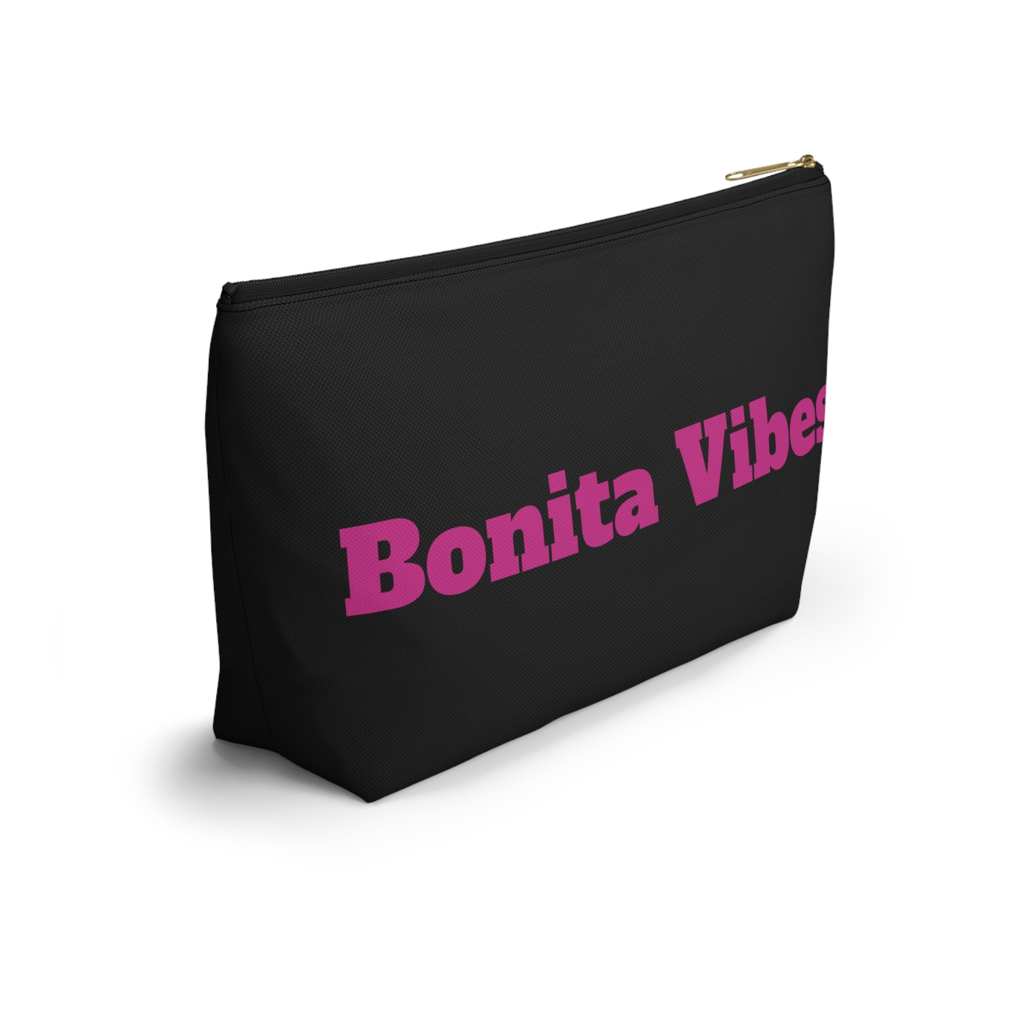 Bonita Vibes Black Accessory Pouch | Stylish Makeup Bag, Travel Pouch, Trendy Organizer, Fun Gift, Summer Essentials