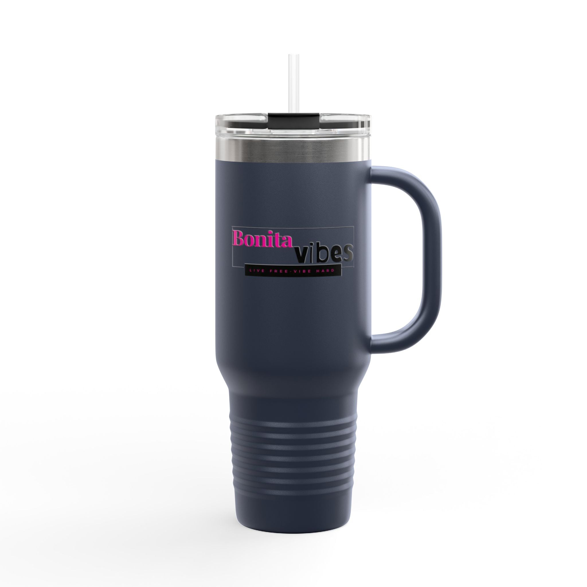 Bonita Vibes: VIBES UNLEASHED Stylish Travel Mug, 40oz - Perfect for Coffee Lovers, Gift for Her, Summer Picnics, On-the-Go Hydration, Personalized Travel Cup