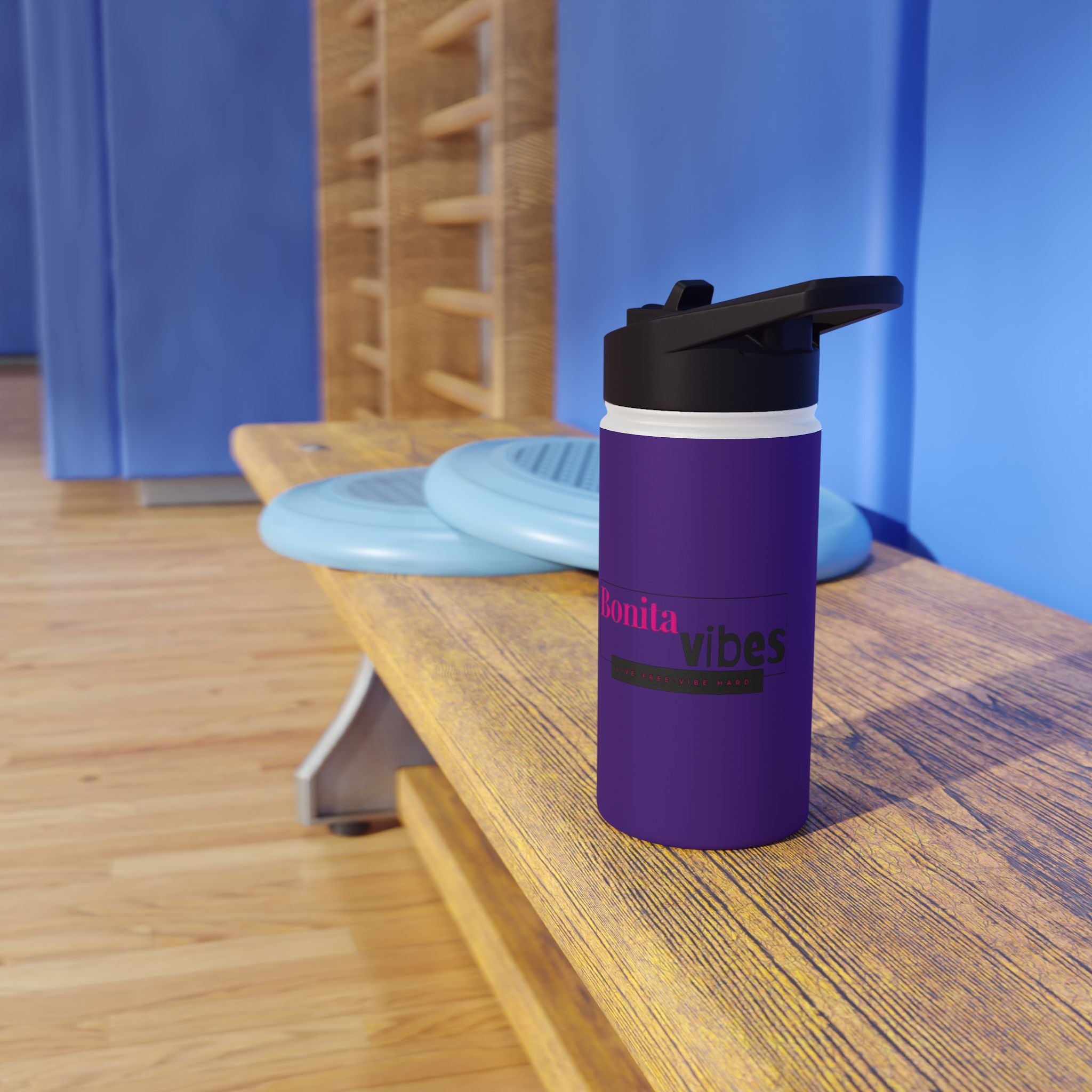 Bonita Vibes: VIBES UNLEASHED Stainless Steel Dark Purple Water Bottle - Motivational Drink Container for Fitness, Travel, and Gifting, Eco-Friendly Hydration Vessel, [...]