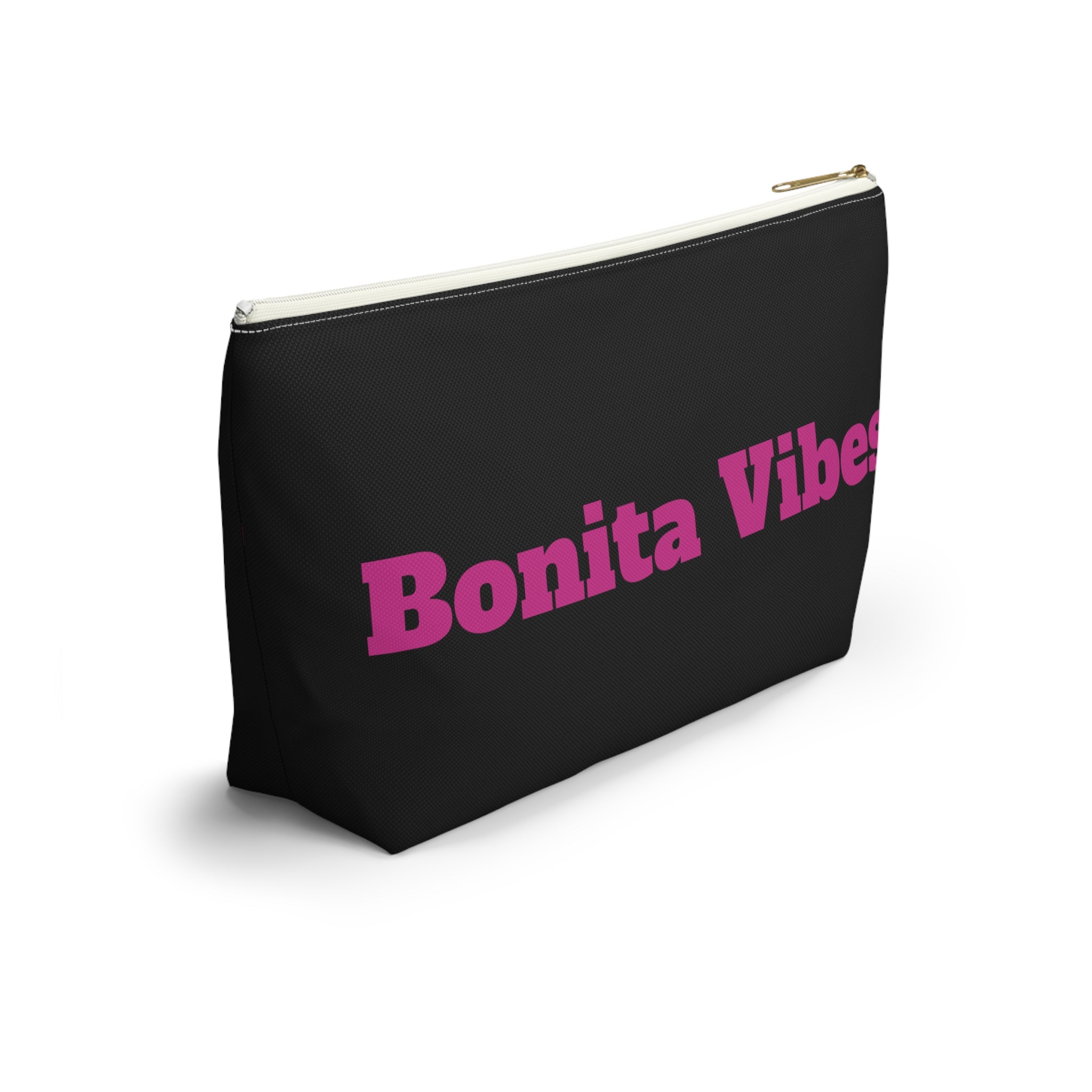 Bonita Vibes Black Accessory Pouch | Stylish Makeup Bag, Travel Pouch, Trendy Organizer, Fun Gift, Summer Essentials