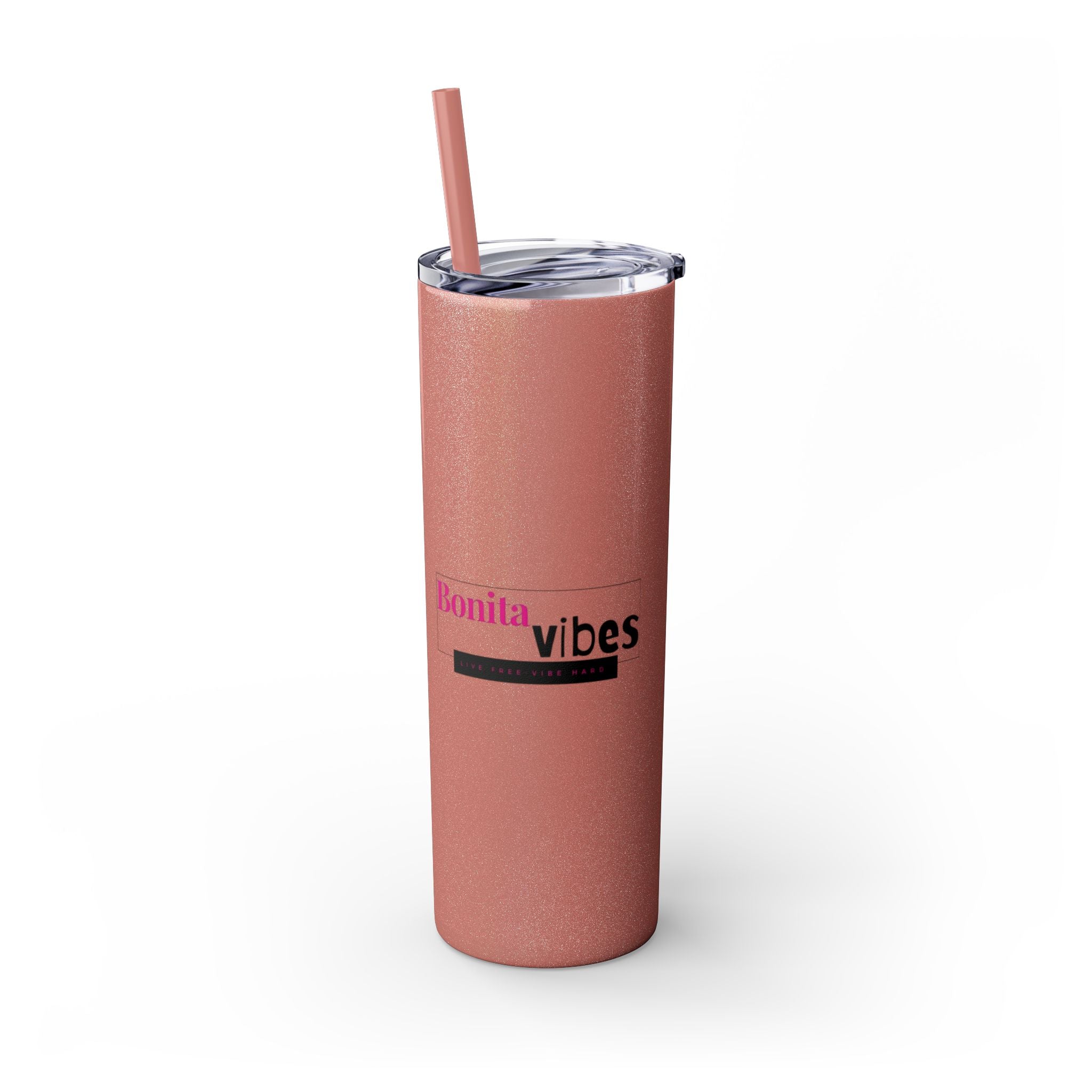 Bonita Vibes: VIBES UNLEASHED Stylish Skinny Tumbler, Perfect for Daily Hydration, Gifts, Home Office, Travel Mug, Summer Fun, Eco-Friendly Drinkware