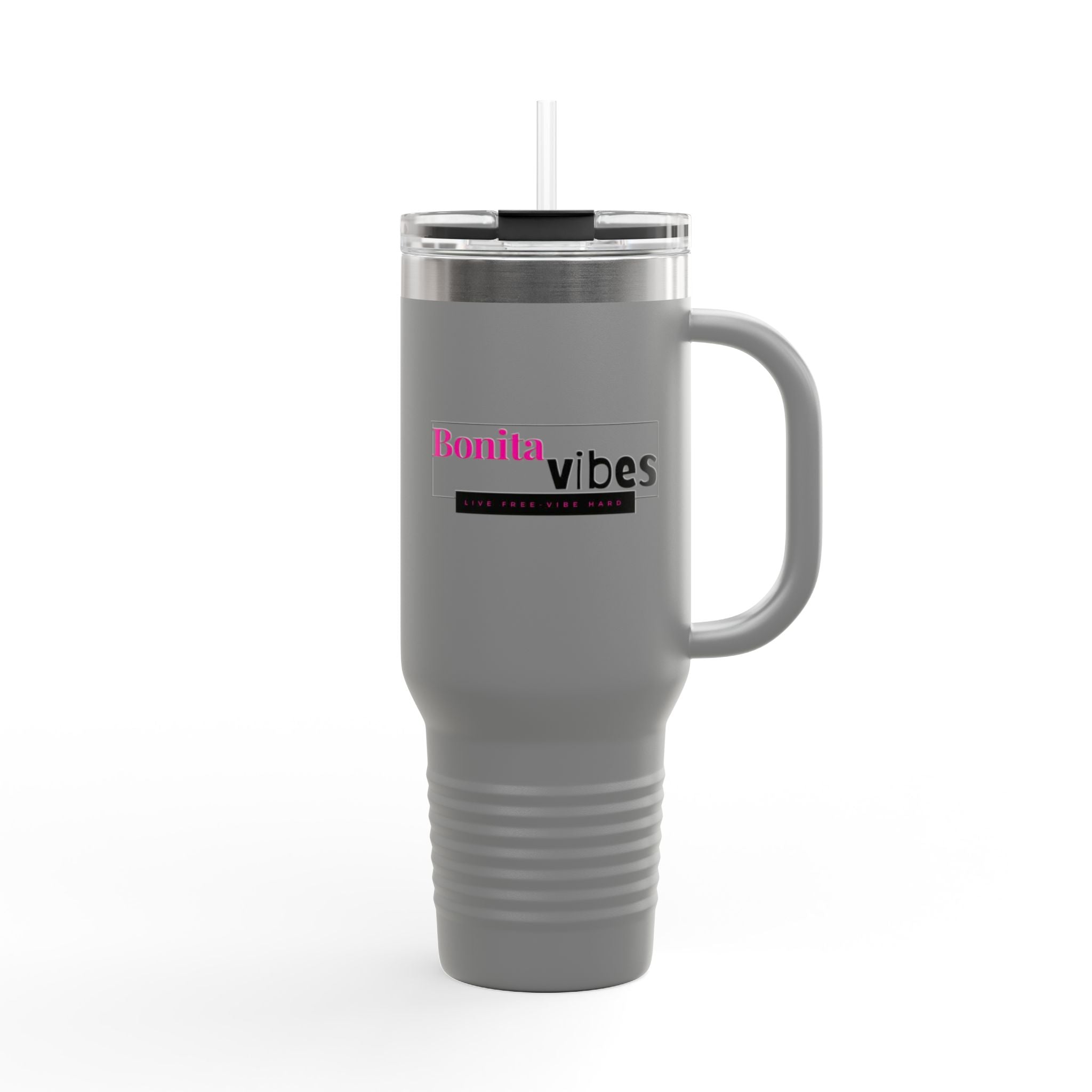 Bonita Vibes: VIBES UNLEASHED Stylish Travel Mug, 40oz - Perfect for Coffee Lovers, Gift for Her, Summer Picnics, On-the-Go Hydration, Personalized Travel Cup