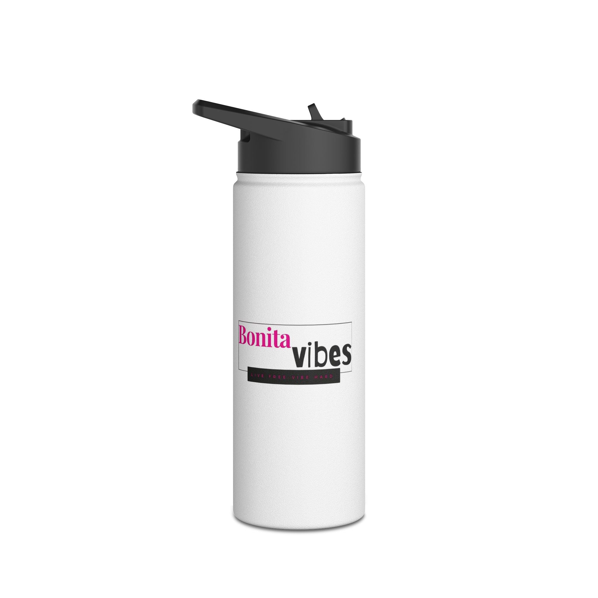 Bonita Vibes: VIBES UNLEASHED Stainless Steel White Water Bottle - Motivational Drink Container for Fitness, Travel, and Gifting, Eco-Friendly Hydration Vessel, [...]
