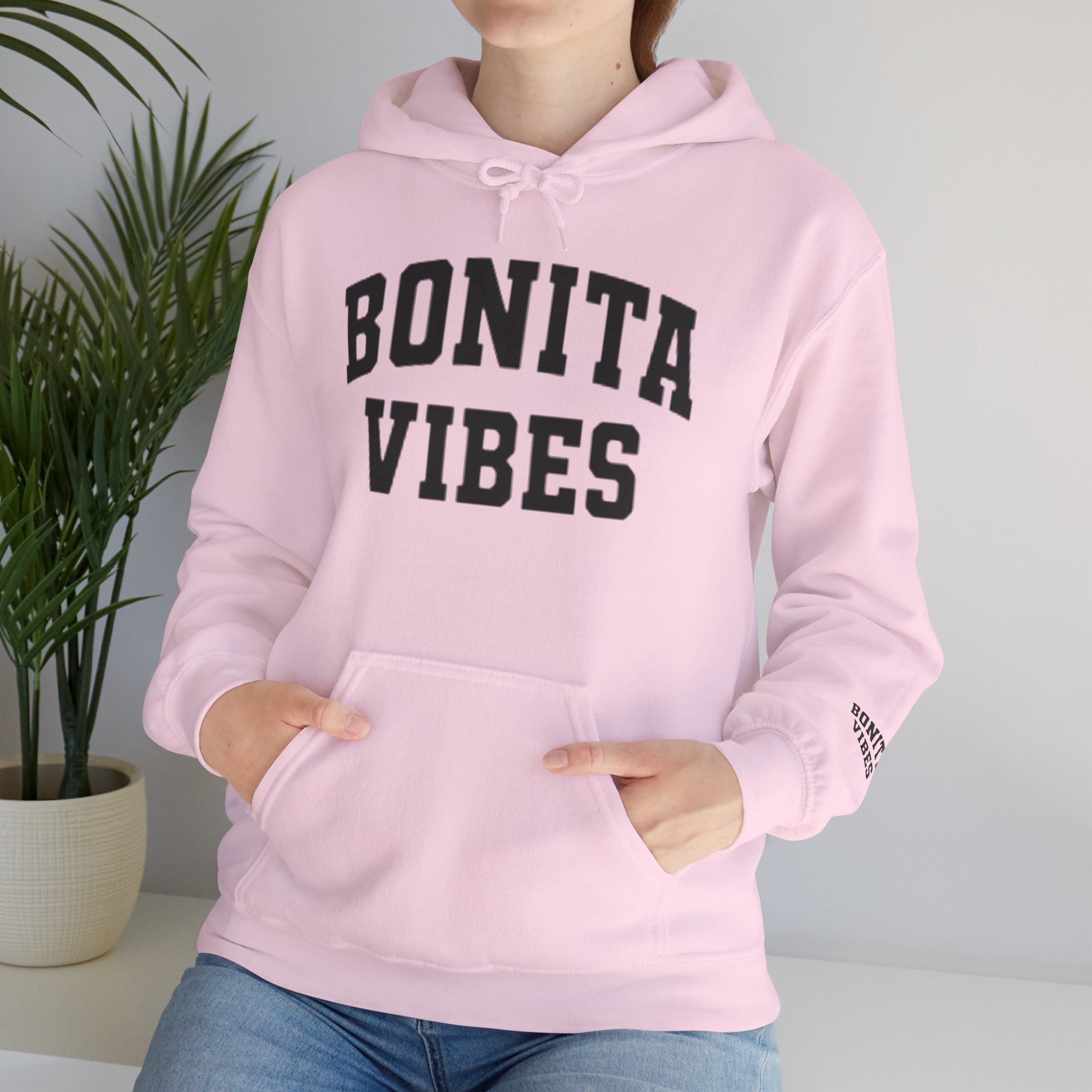 Hoodie — Bonita Vibes Minimal Graphic Pullover