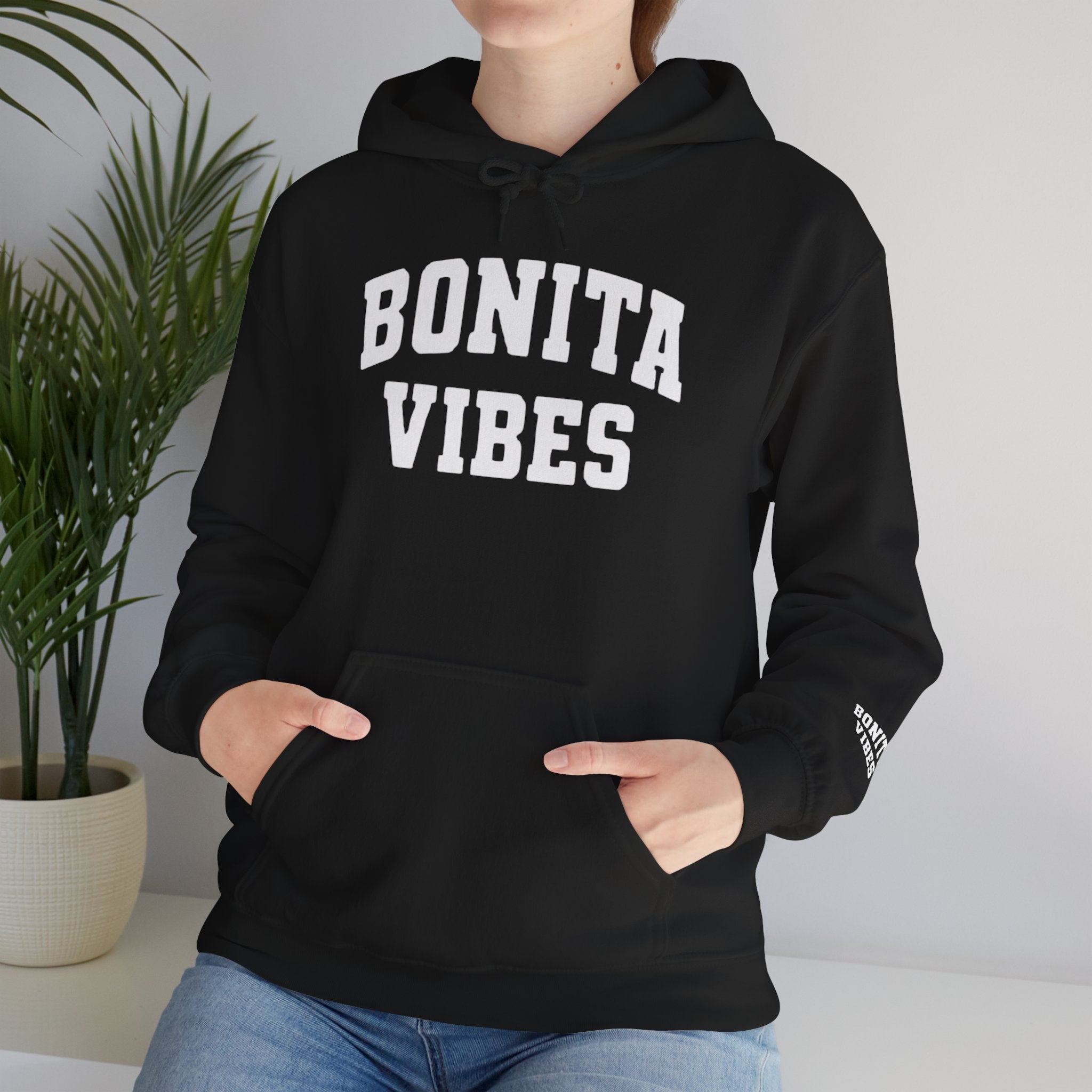 Hoodie — Bonita Vibes Minimal Graphic Pullover