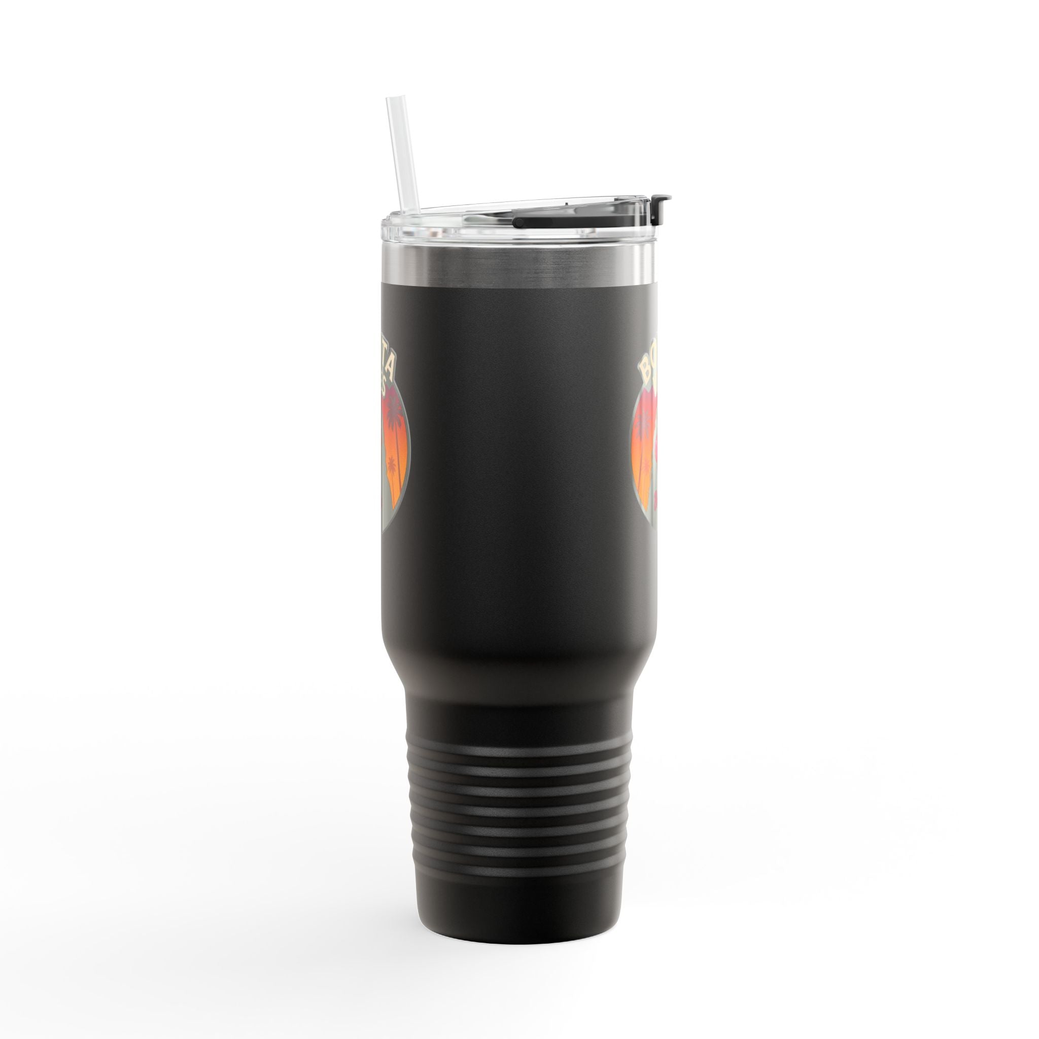Bonita Vibes: Sunset Sway Insulated Travel Mug, 40oz | Perfect for Beach Lovers, Summer Travels, Tropical Themes, Outdoor Adventures, Gifts
