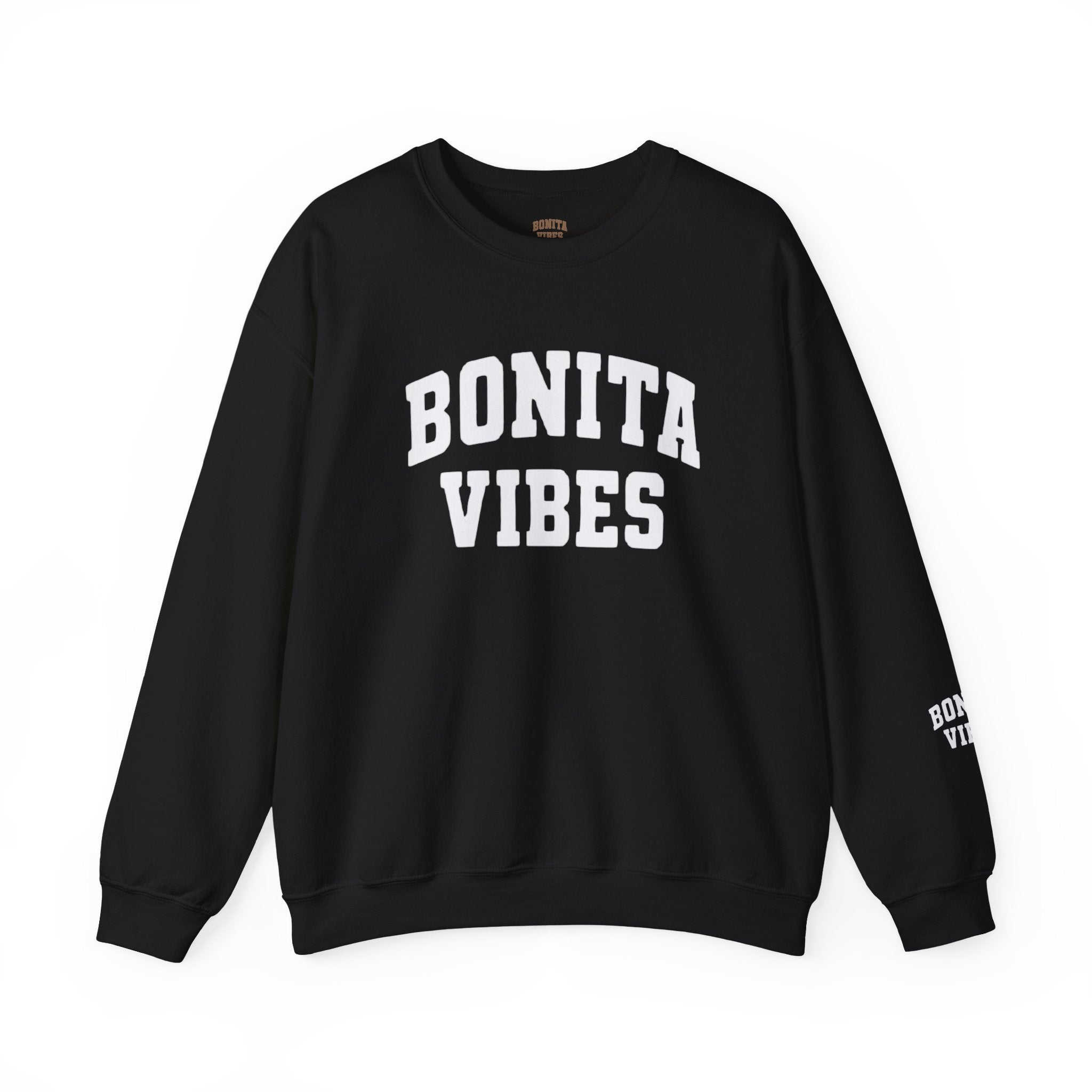 Bonita Vibes University Crewneck Sweatshirt — Cozy Latina-Inspired Graphic Pullover
