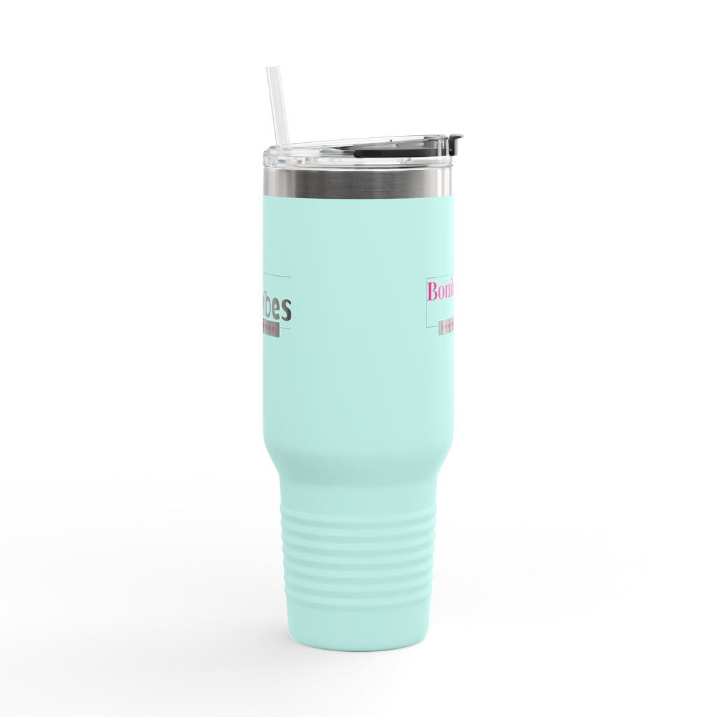 Bonita Vibes: VIBES UNLEASHED Stylish Travel Mug, 40oz - Perfect for Coffee Lovers, Gift for Her, Summer Picnics, On-the-Go Hydration, Personalized Travel Cup