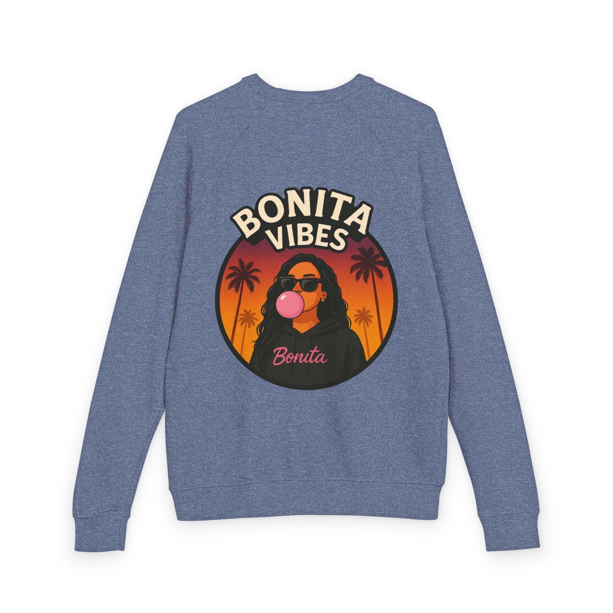 Bonita Vibes: Sunset Sway Crewneck Sweatshirt - Cozy Casual Wear, Gift for Her, Trendy Fashion, Summer Vibes, Graphic Sweater