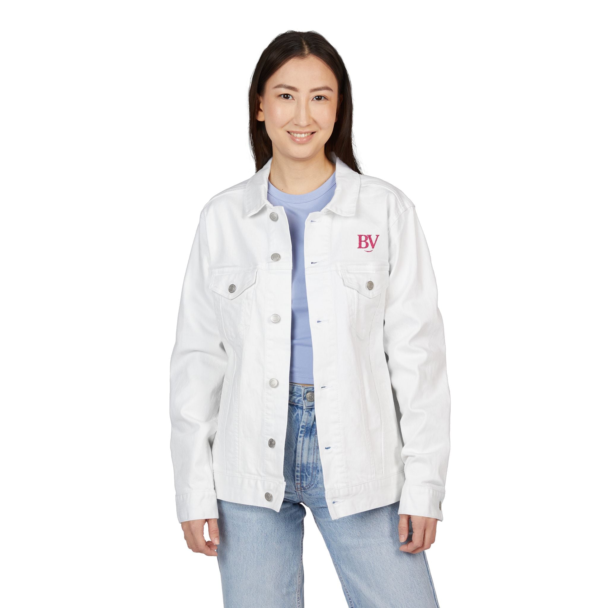 Bonita Vibes: BV Collection Fashion Style Denim Jacket, Unique Gift for Her, Casual Wear, Street Style, Perfect for Fall and Spring