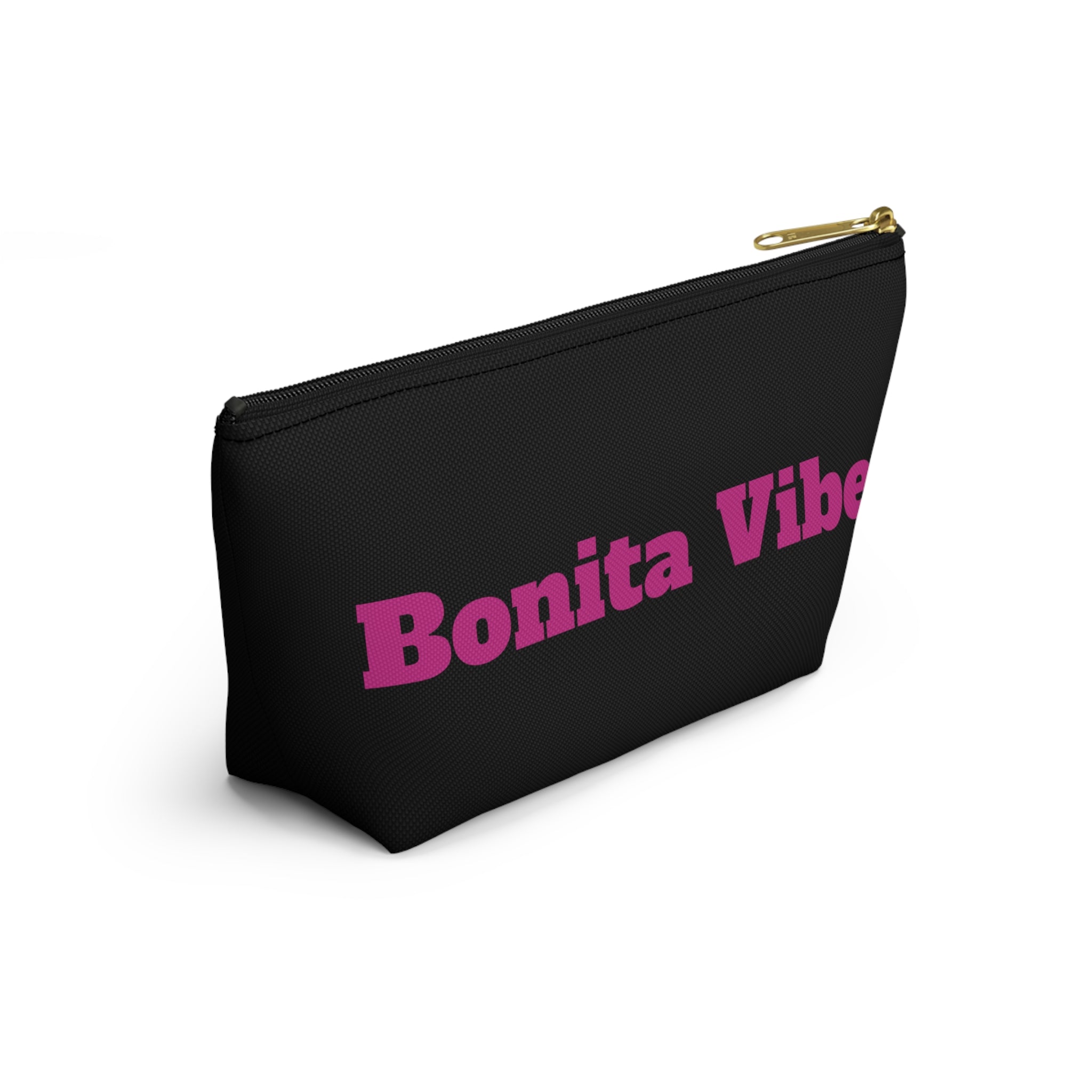Bonita Vibes Black Accessory Pouch | Stylish Makeup Bag, Travel Pouch, Trendy Organizer, Fun Gift, Summer Essentials