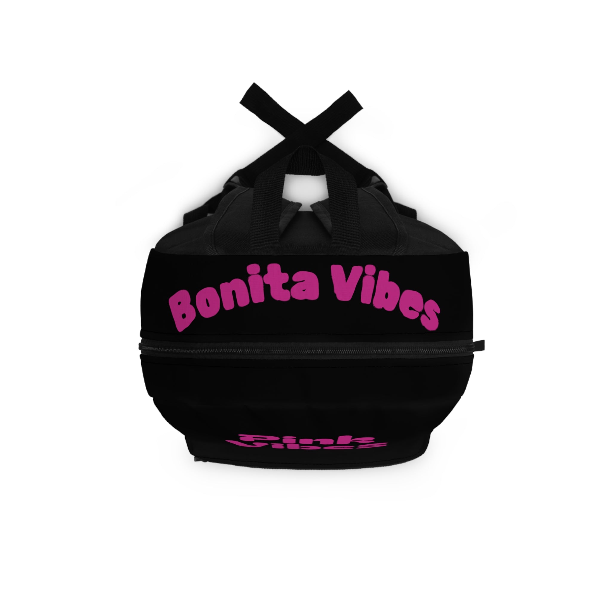 Bonita Vibes: Sunset Sway Pink Vibes Black Backpack